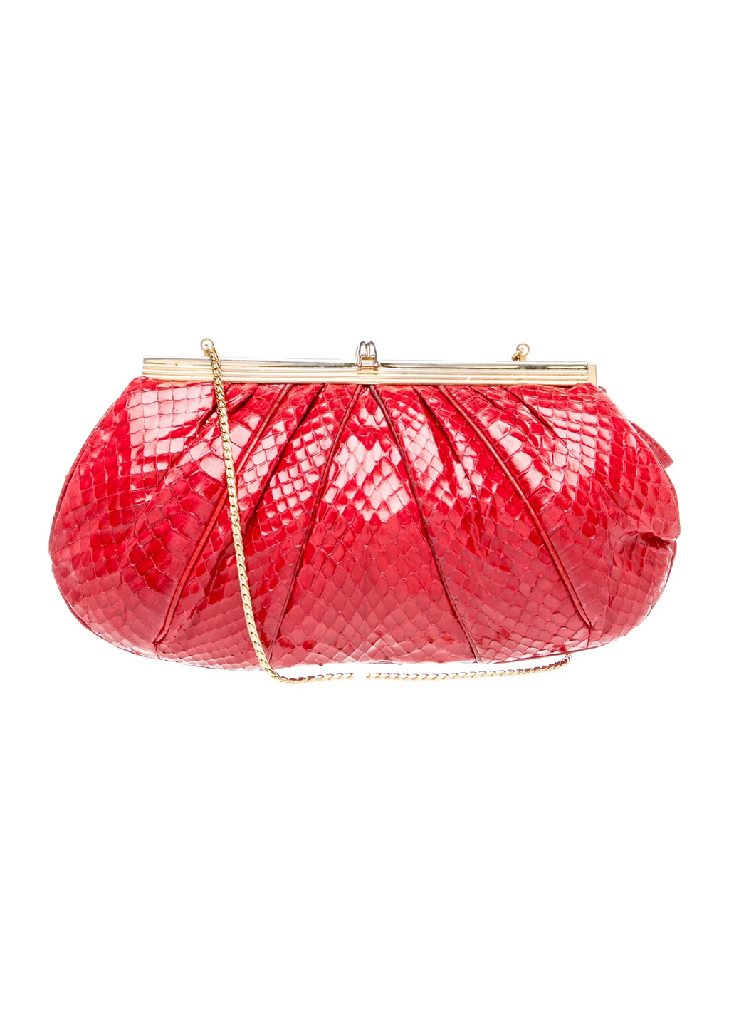 Judith Leiber Red Snakeskin Handbag