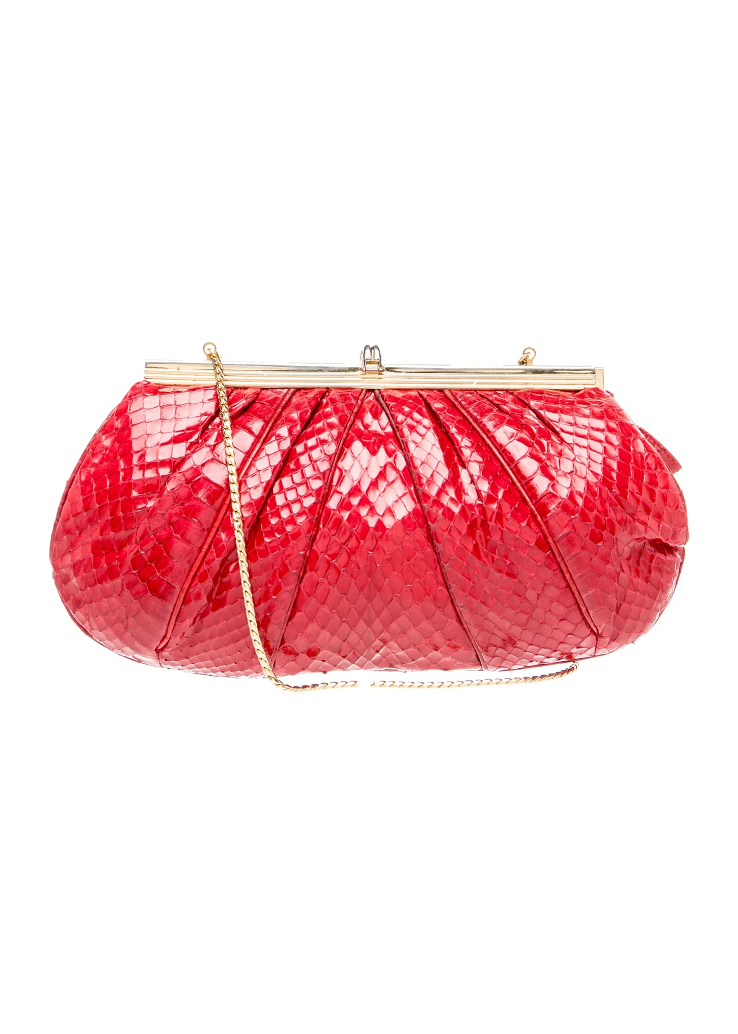 Judith Leiber Red Snakeskin Handbag