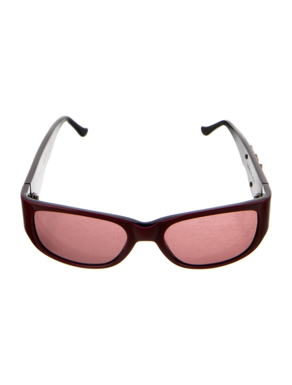 Judith Leiber Red Narrow Sunglasses front