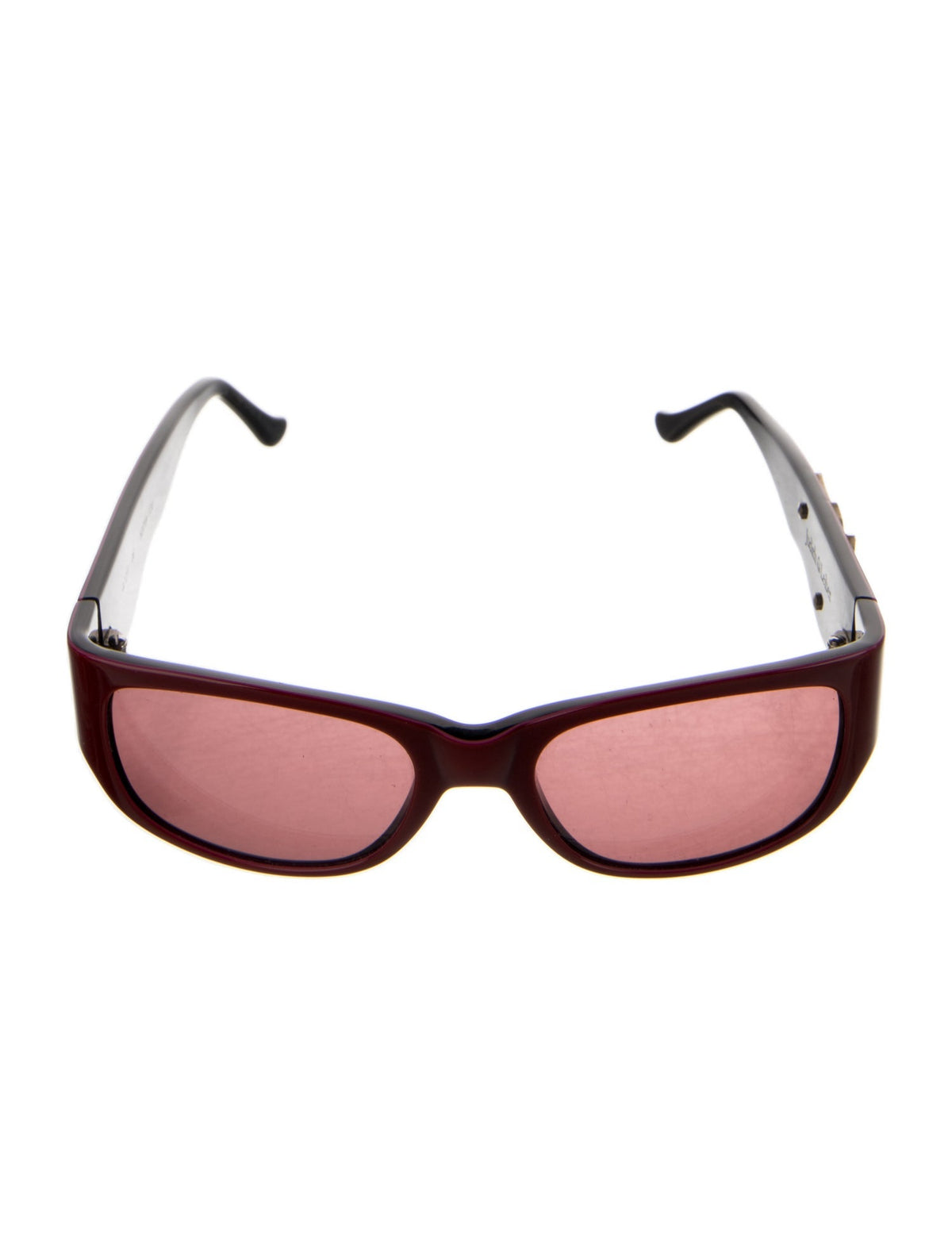 Judith Leiber Red Narrow Sunglasses front