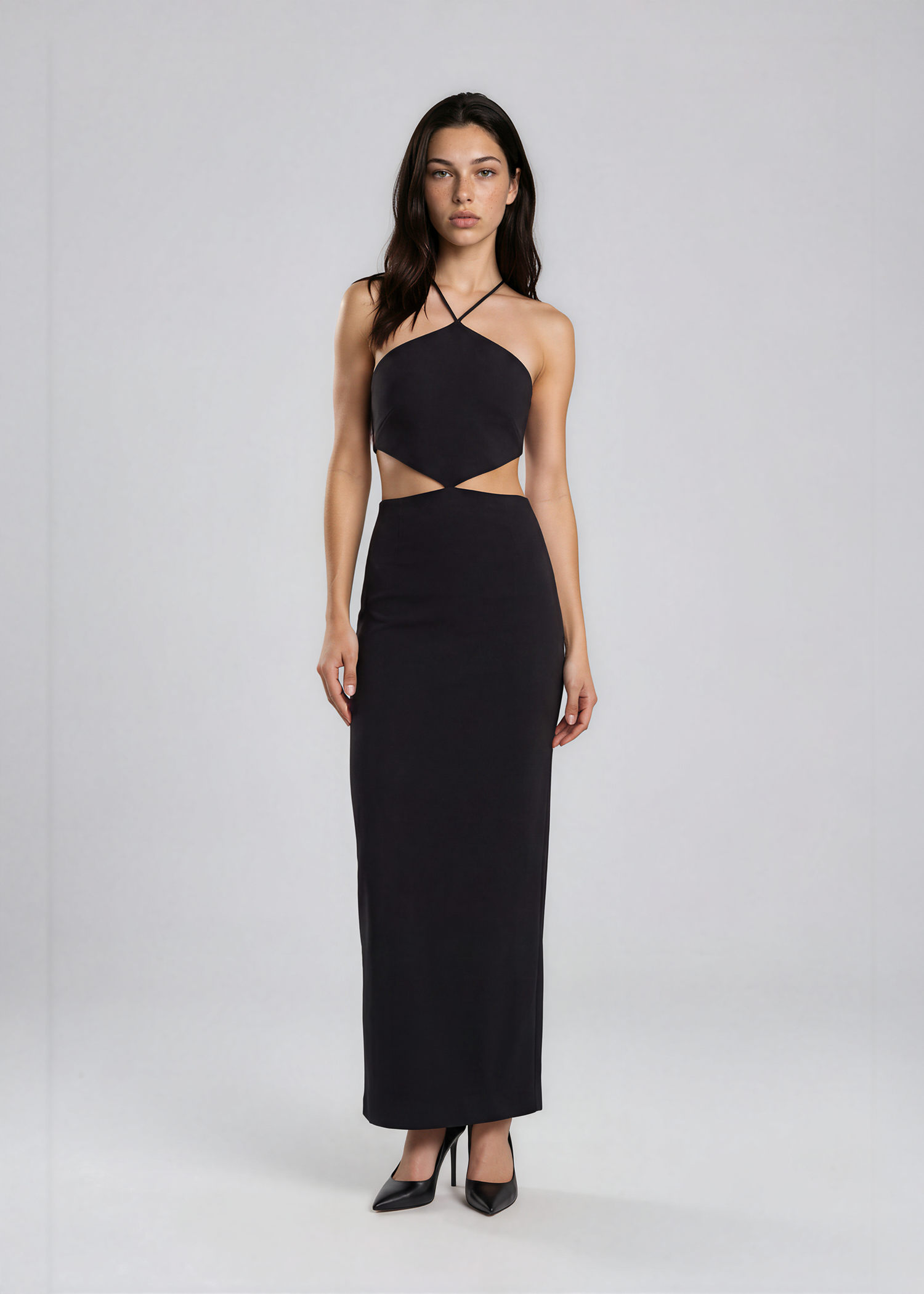Michael Kors Collection Black Cutout Gown