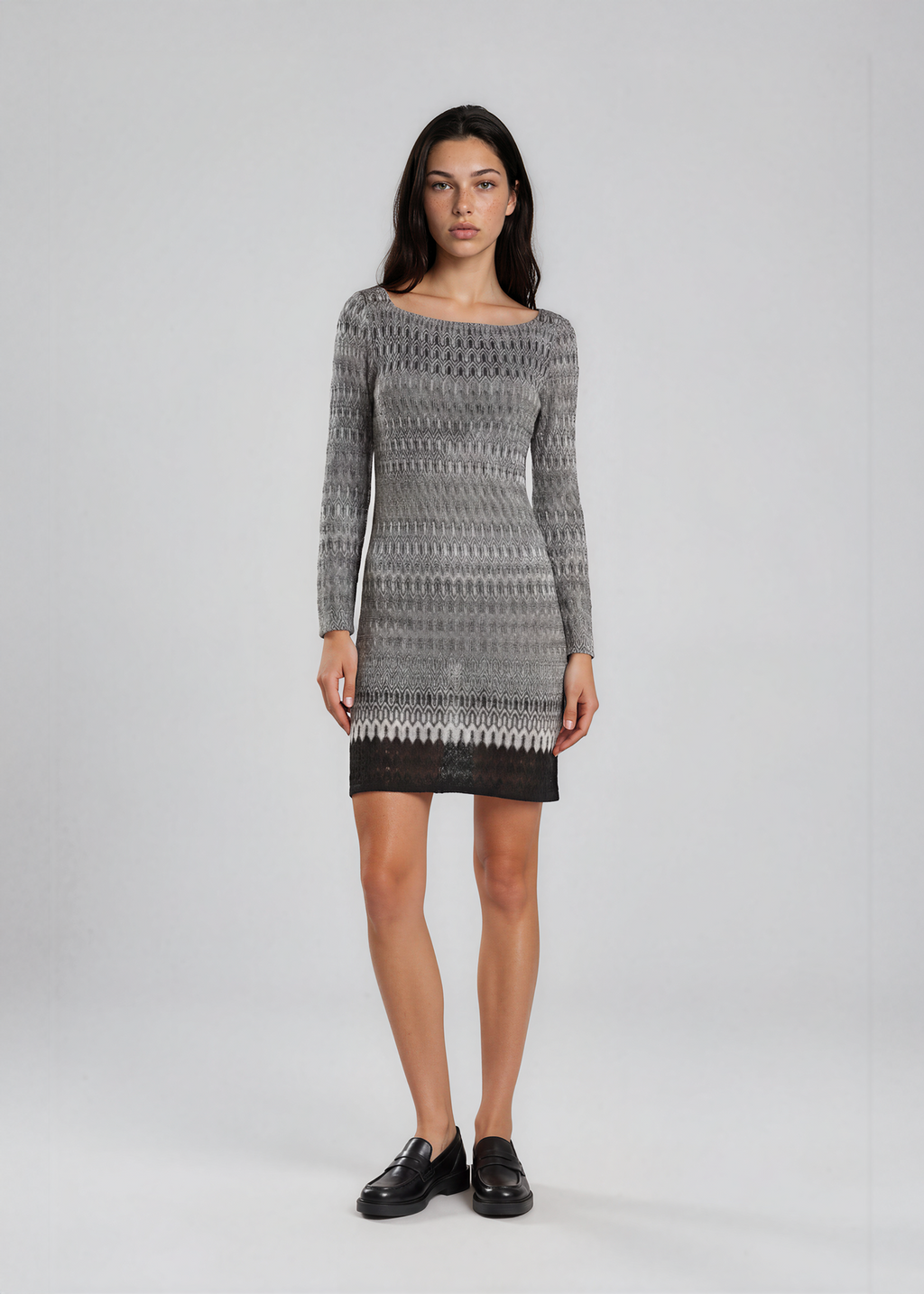 Missoni Grey and Black Ombré Long Sleeve Dress