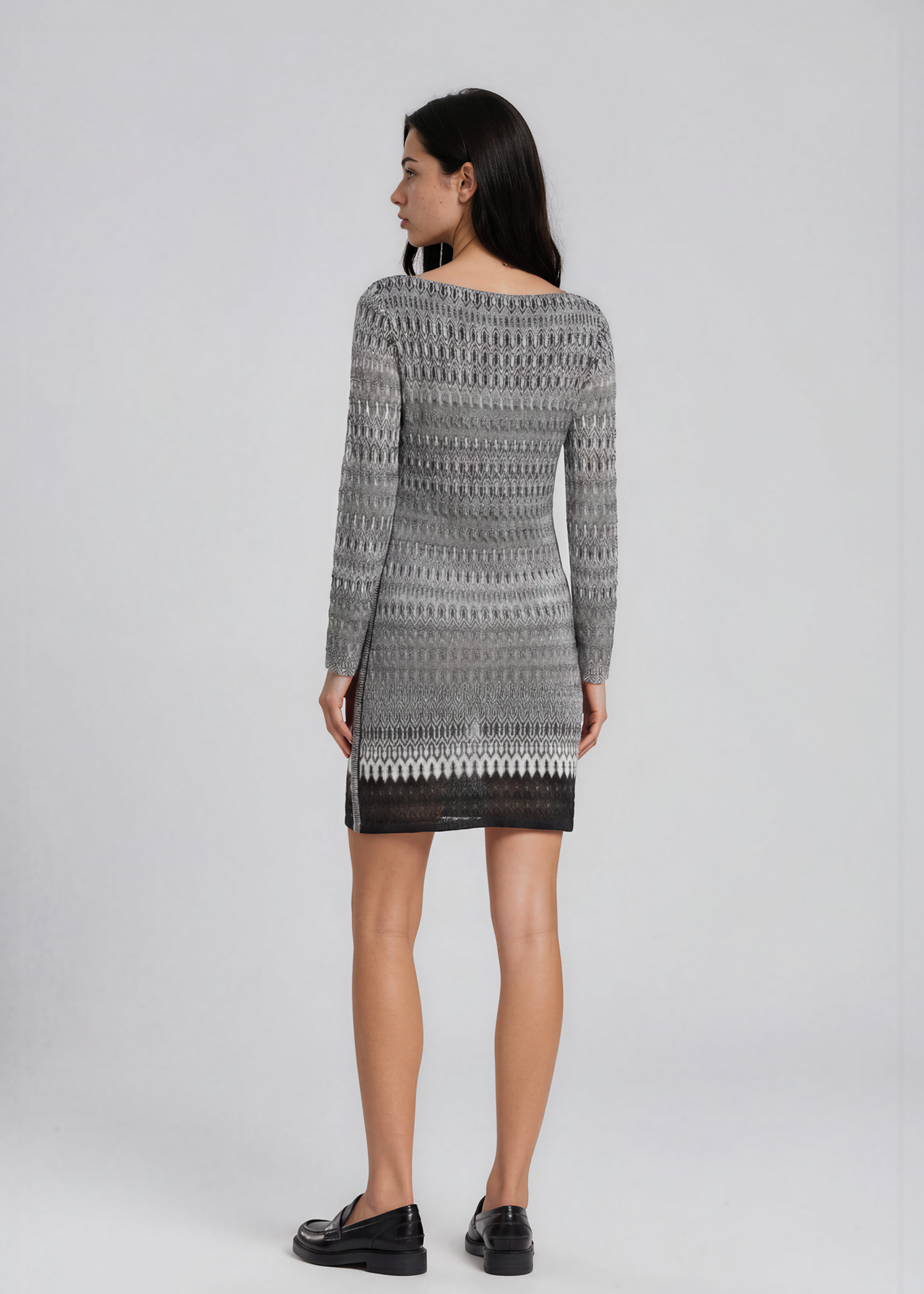 Missoni Grey and Black Ombré Long Sleeve Dress