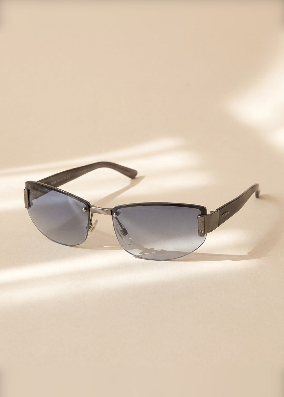 Gucci Blue Narrow Tinted Sunglasses cover