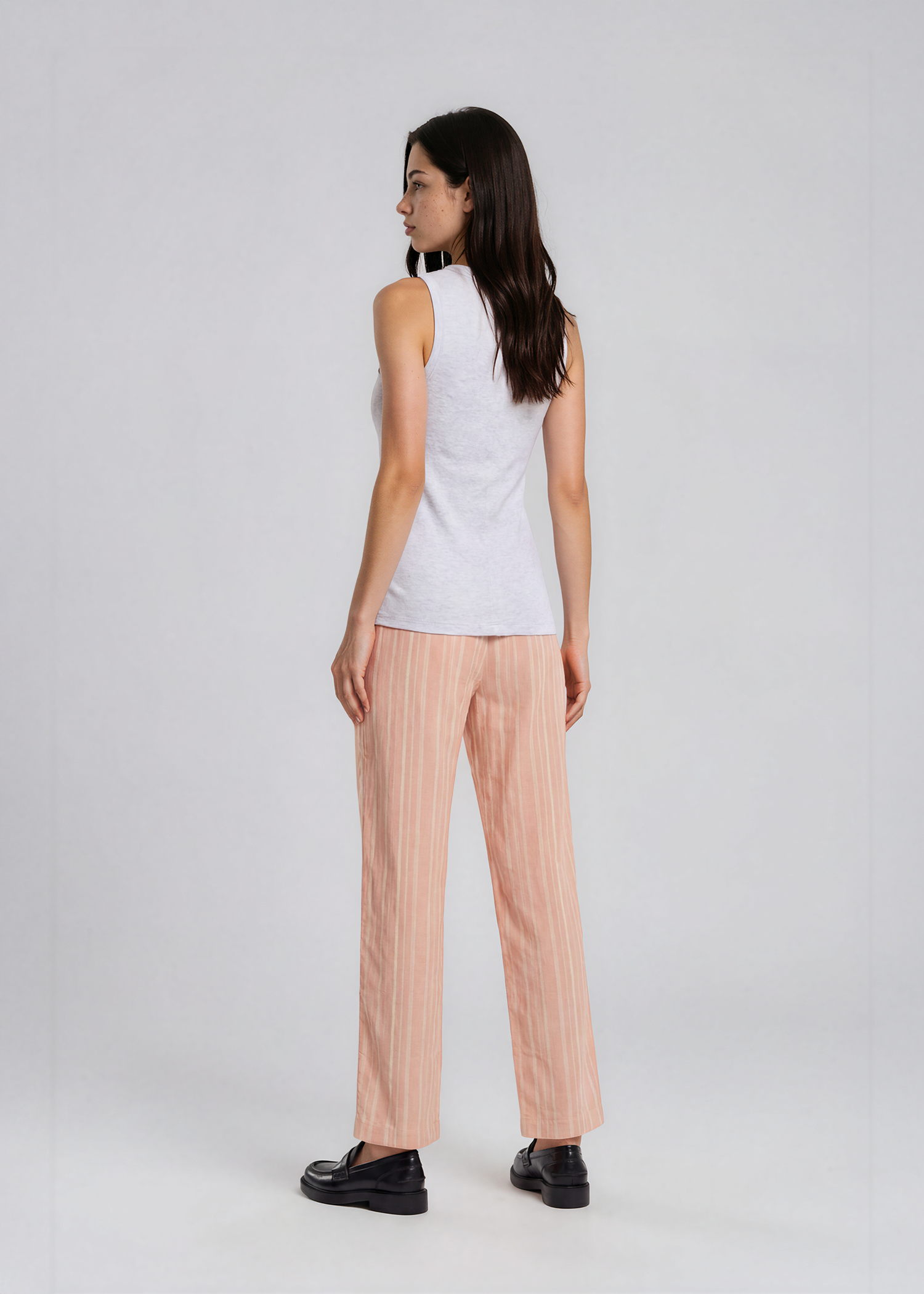 Chloe Pink and White Striped Pants