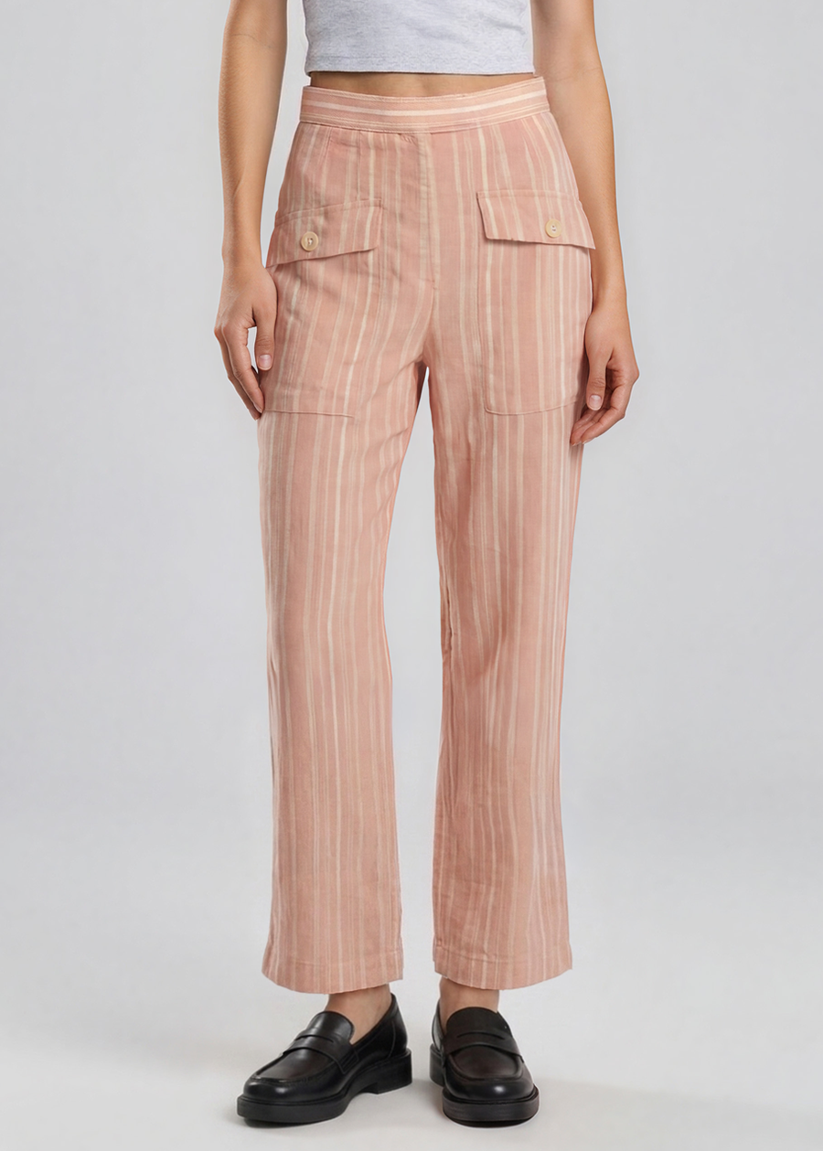 Chloe Pink and White Striped Pants