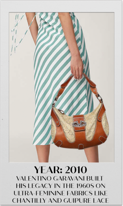 Valentino Lace and Leather Shoulder Bag