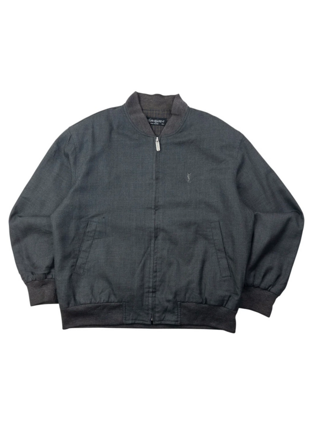 YSL Dark Grey Heavyweight Zip Bomber