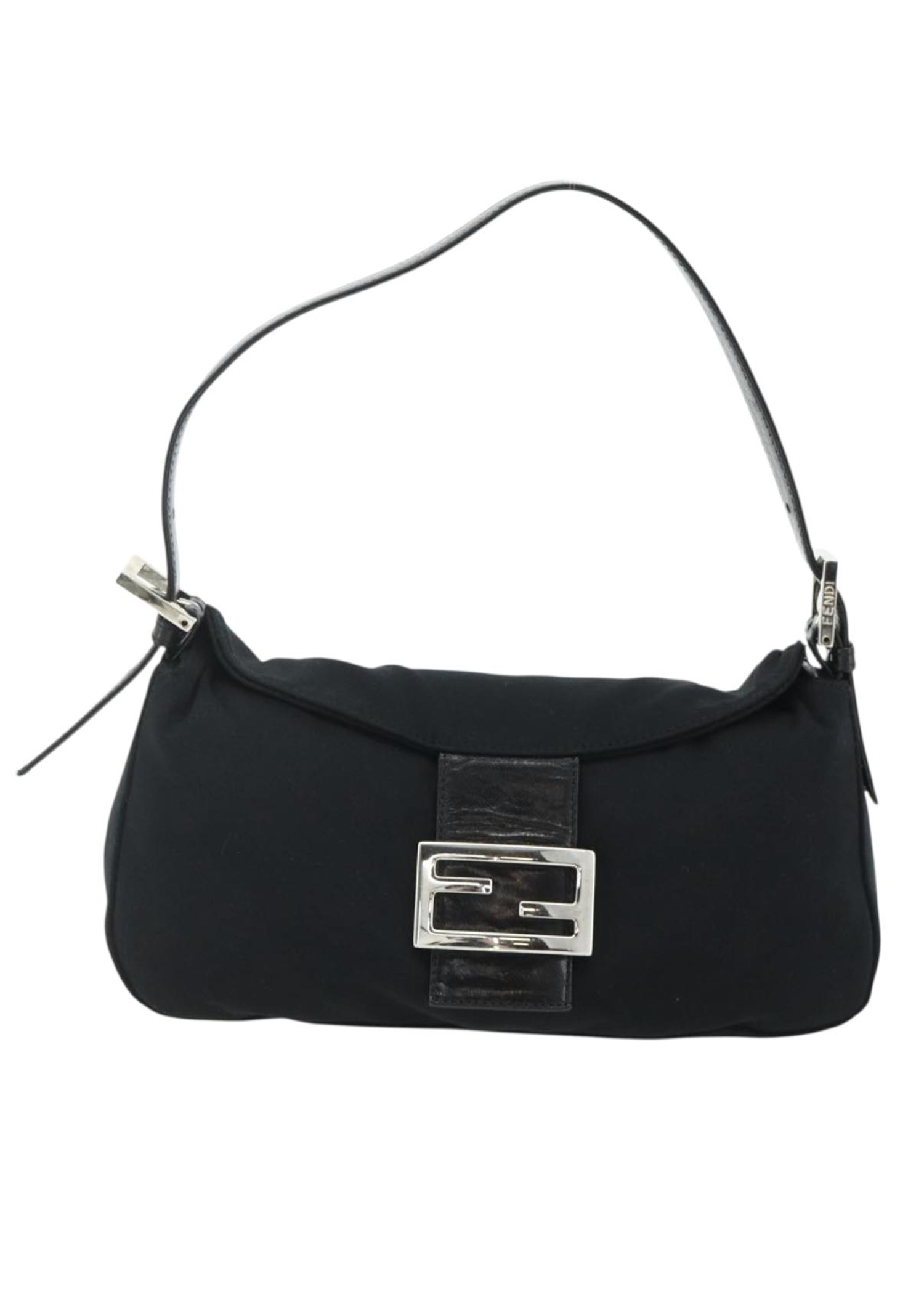 Fendi Black Rounded Baguette