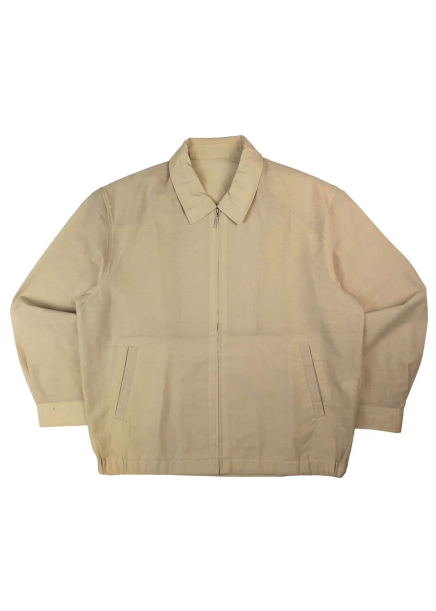 YSL Tan Collared Zip Bomber
