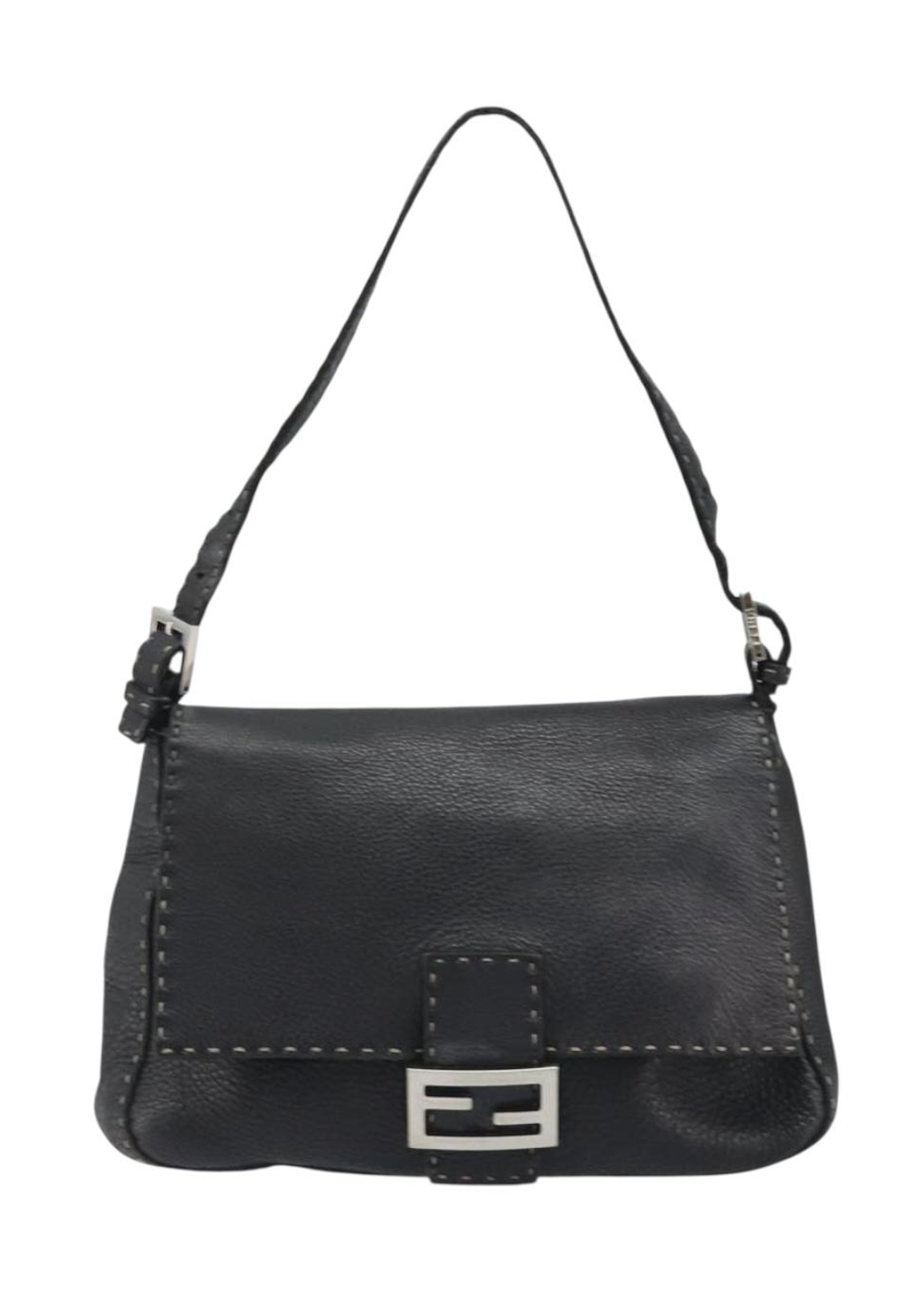 Fendi Black Leather Mama Baguette