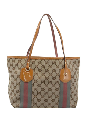Gucci Brown Monogram Striped Tote