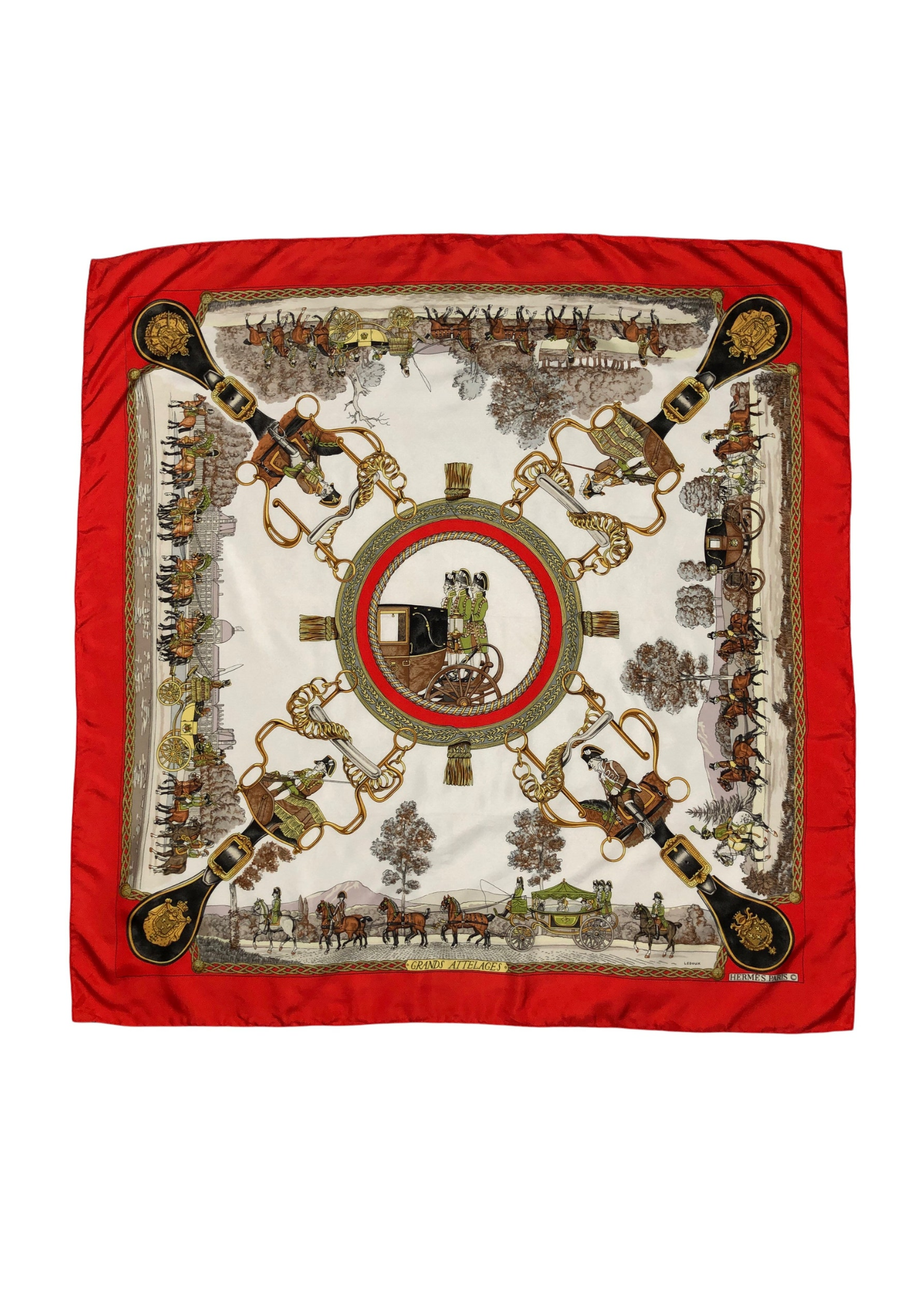 Hermès Red Printed Scarf