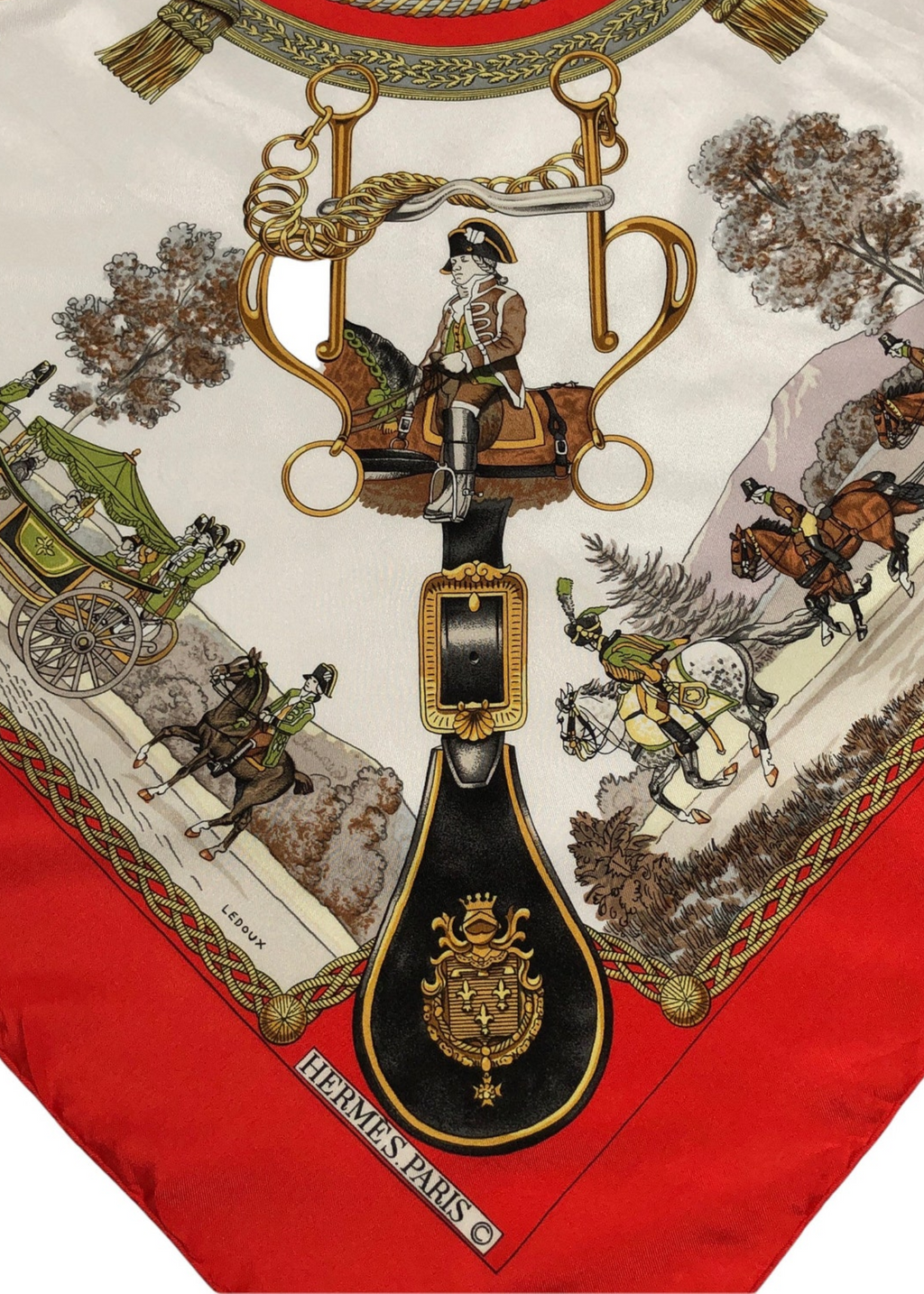 Hermès Red Printed Scarf