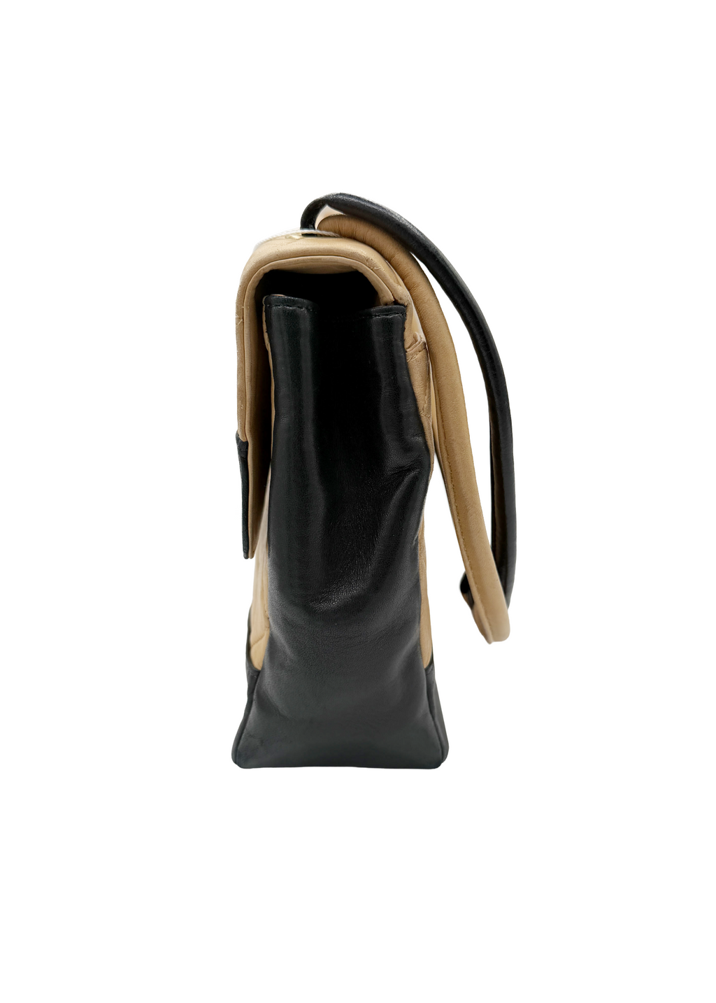 Chanel Tan and Black Flap Bag