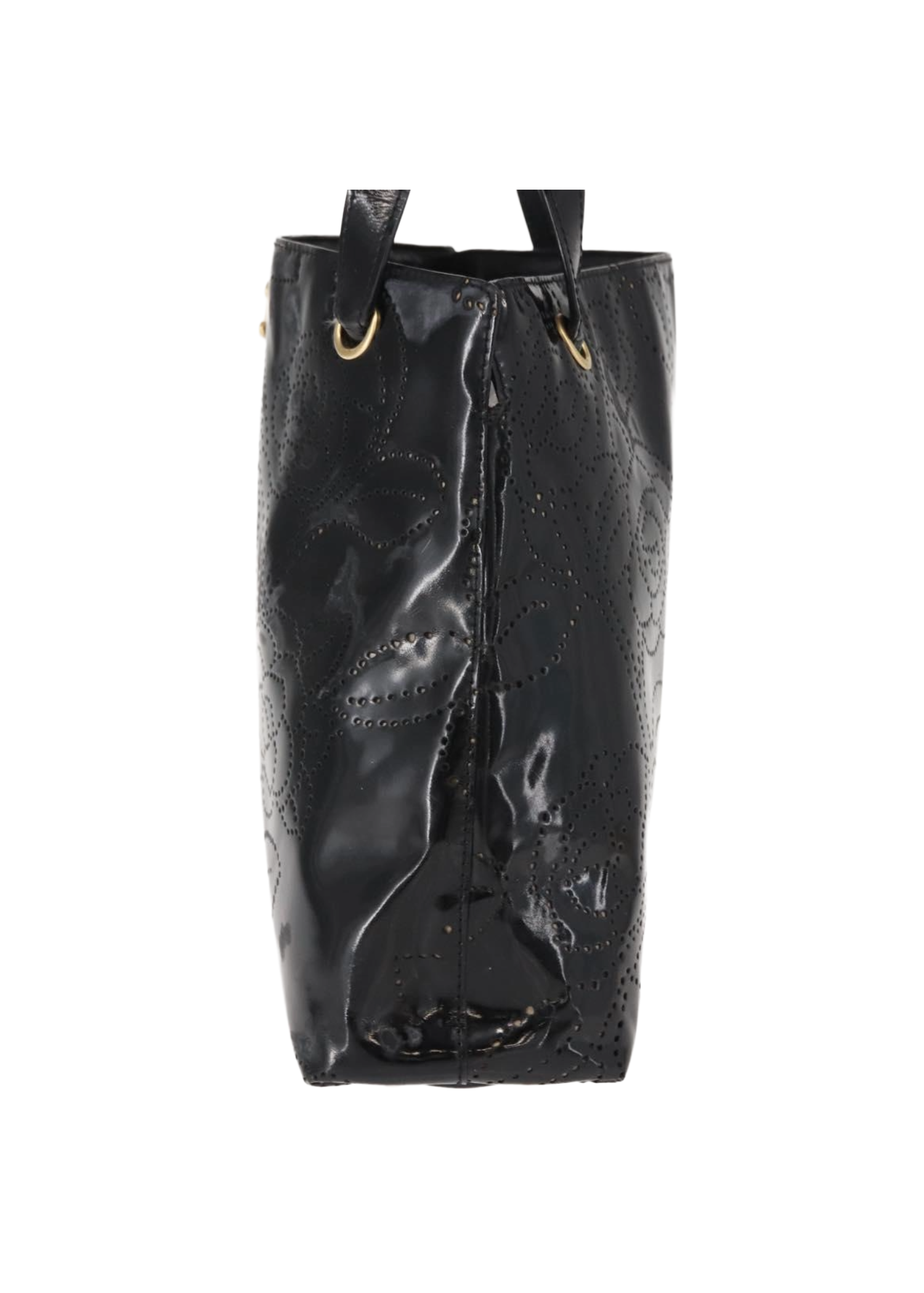 Chanel Black Camelia Patent Tote