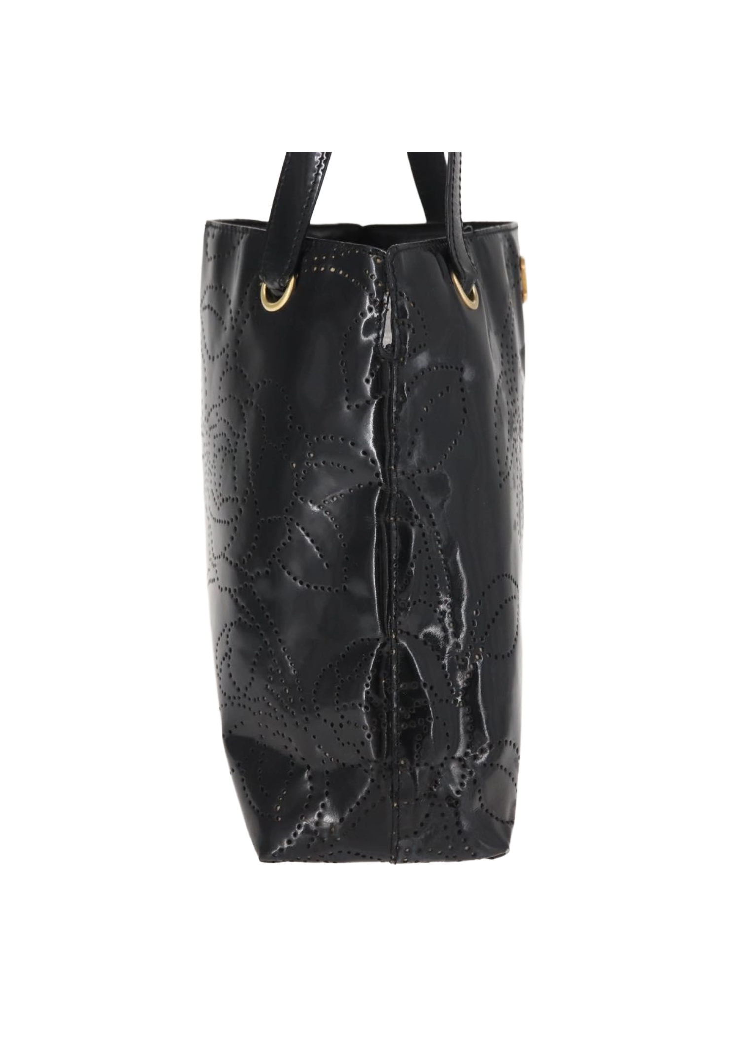 Chanel Black Camelia Patent Tote