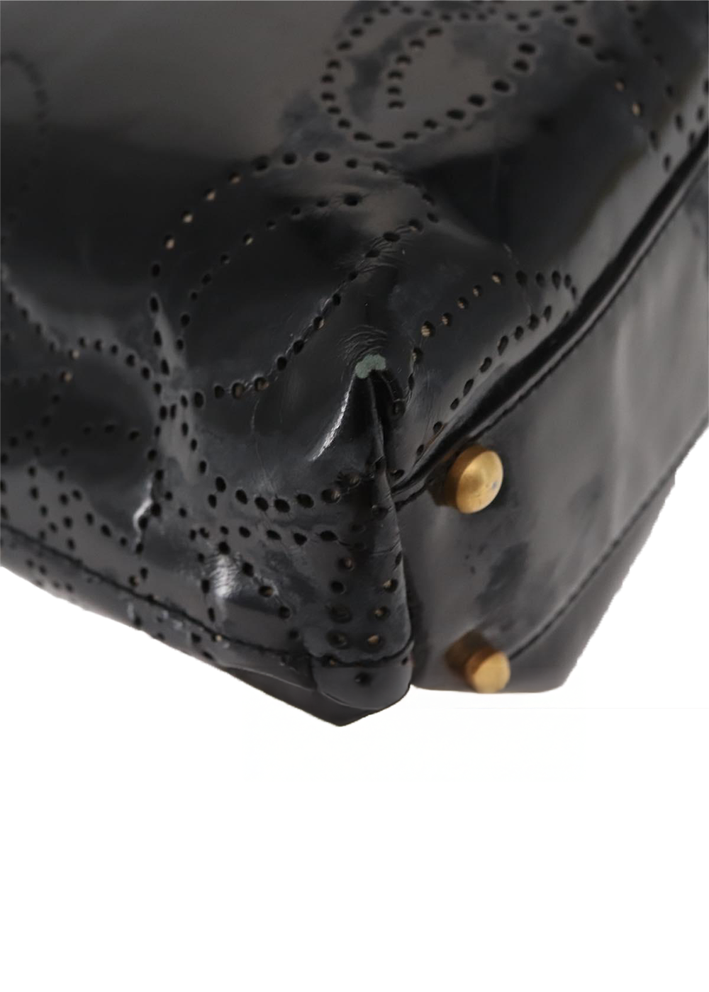 Chanel Black Camelia Patent Tote