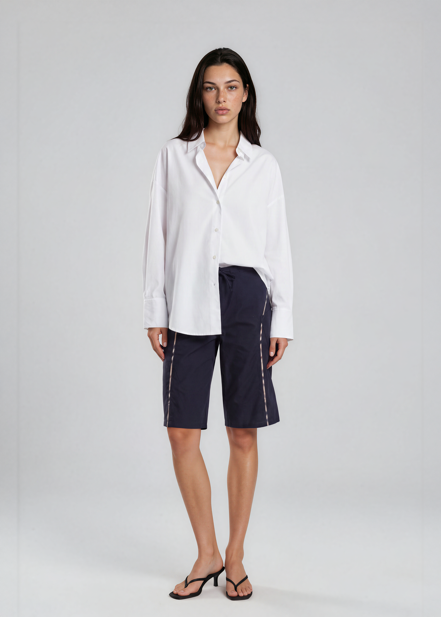 Burberry Navy Long Shorts