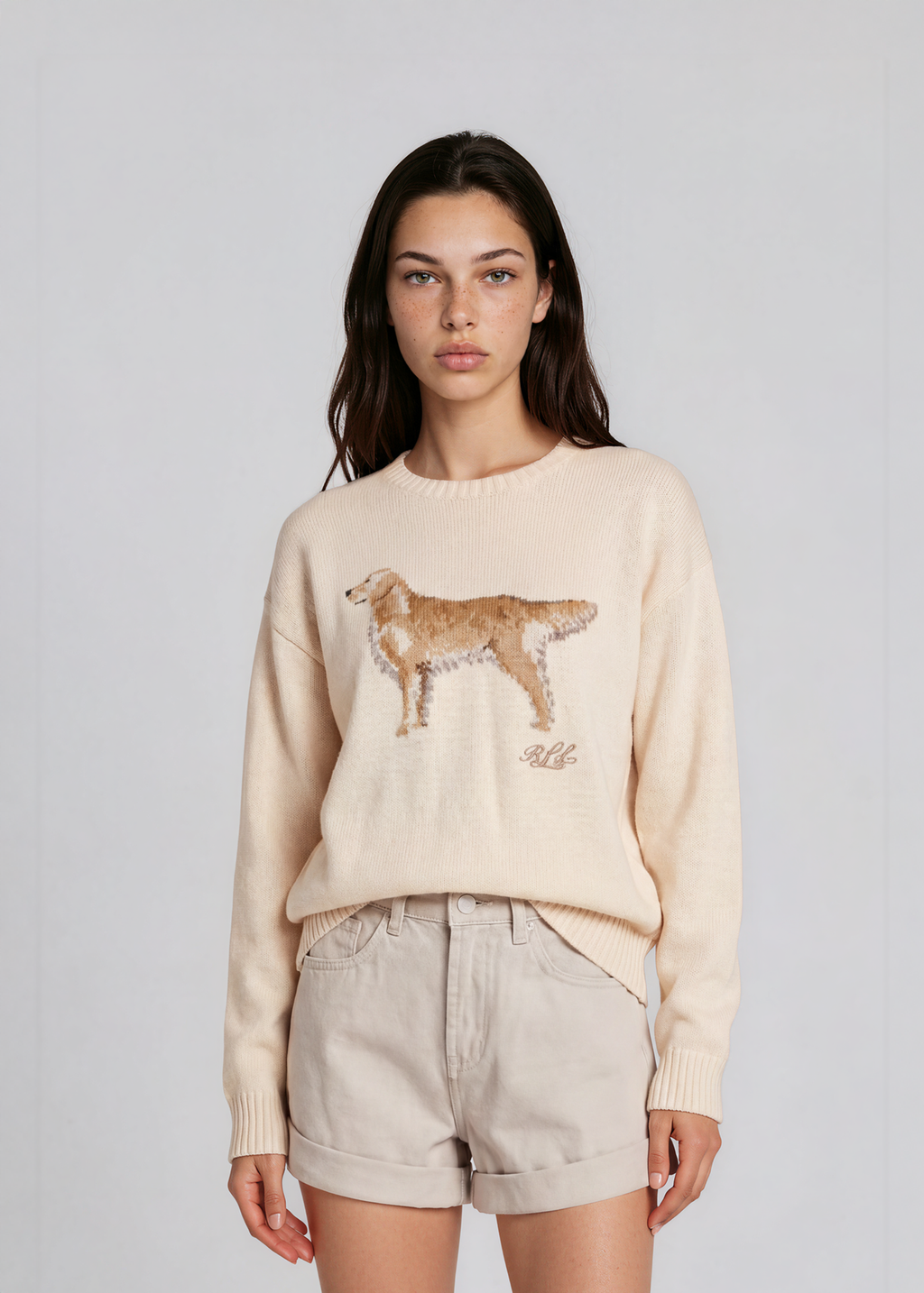 Ralph Lauren Tan Dog Sweater