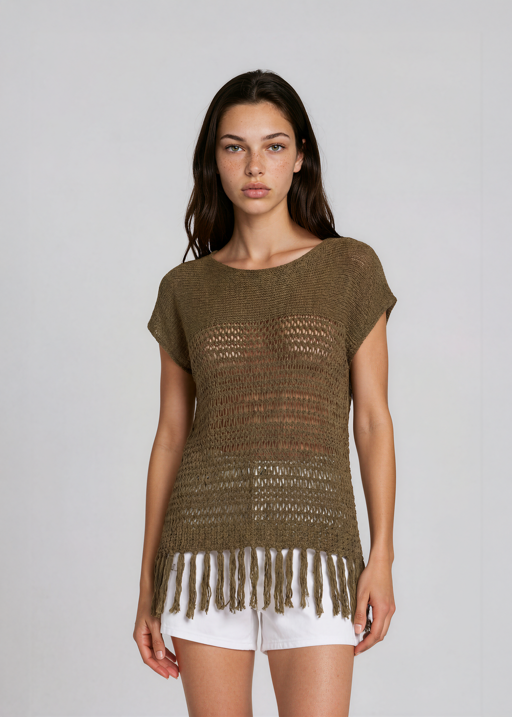 Ralph Lauren Green Crochet Fringe Coverup