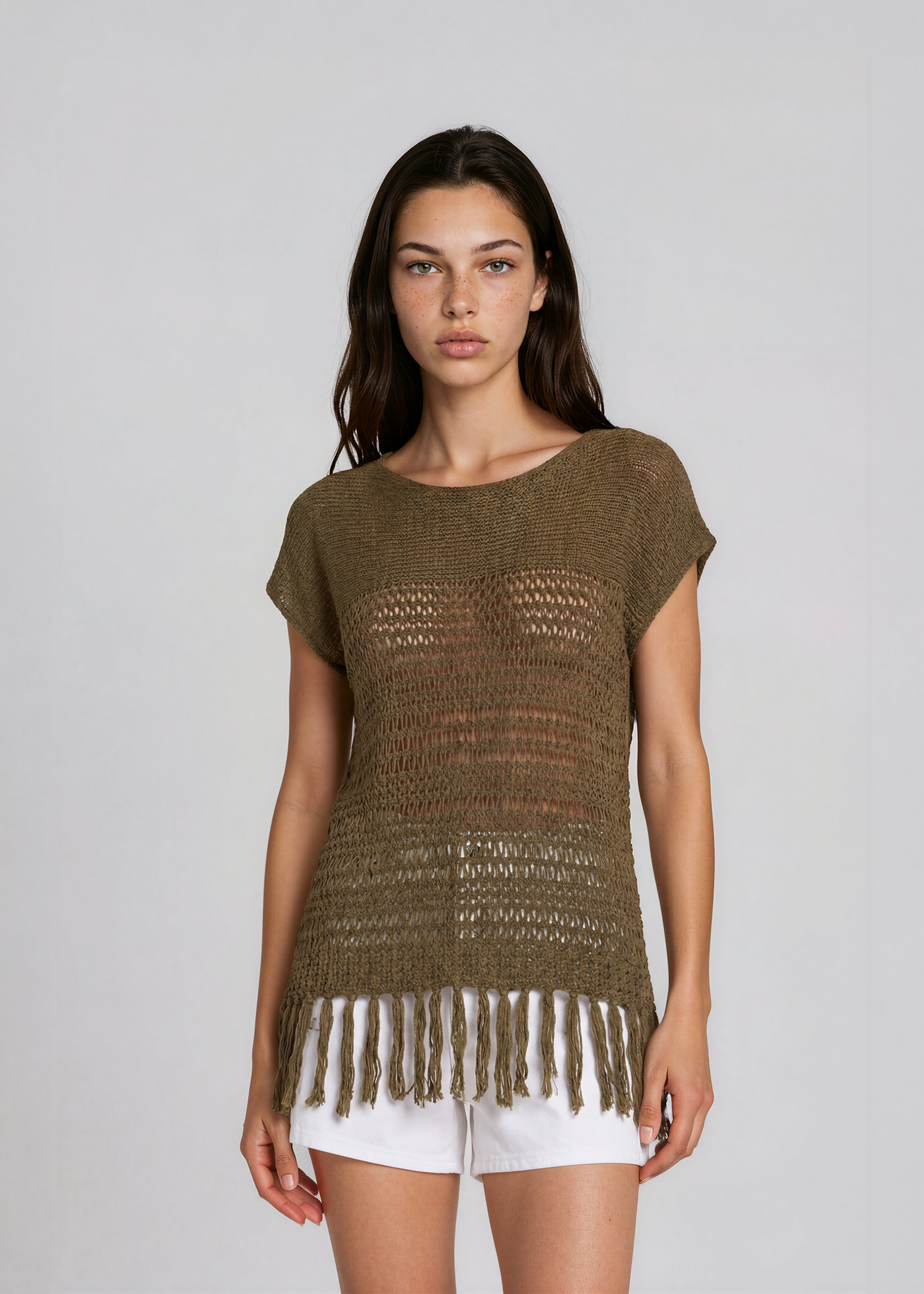 Ralph Lauren Green Crochet Fringe Coverup
