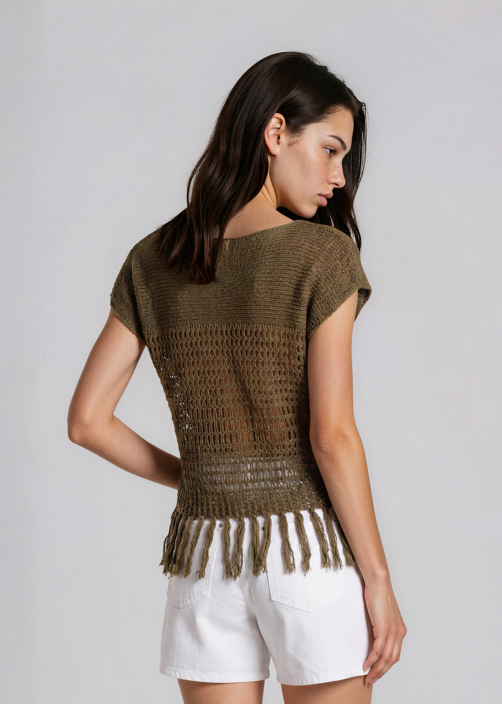 Ralph Lauren Green Crochet Fringe Coverup