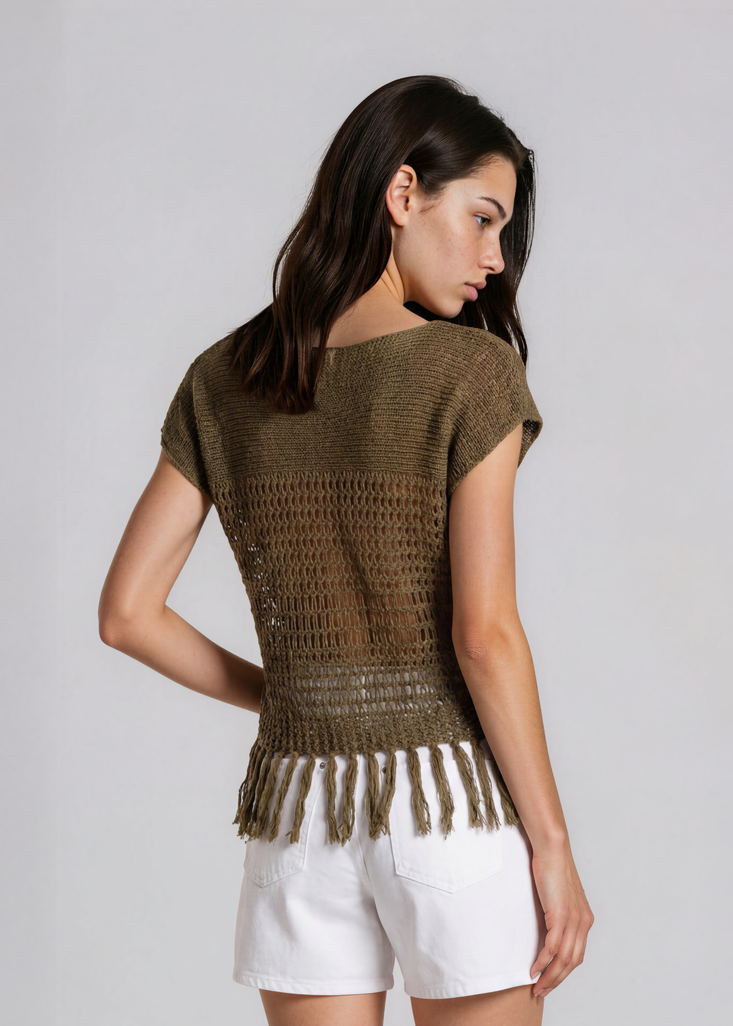 Ralph Lauren Green Crochet Fringe Coverup