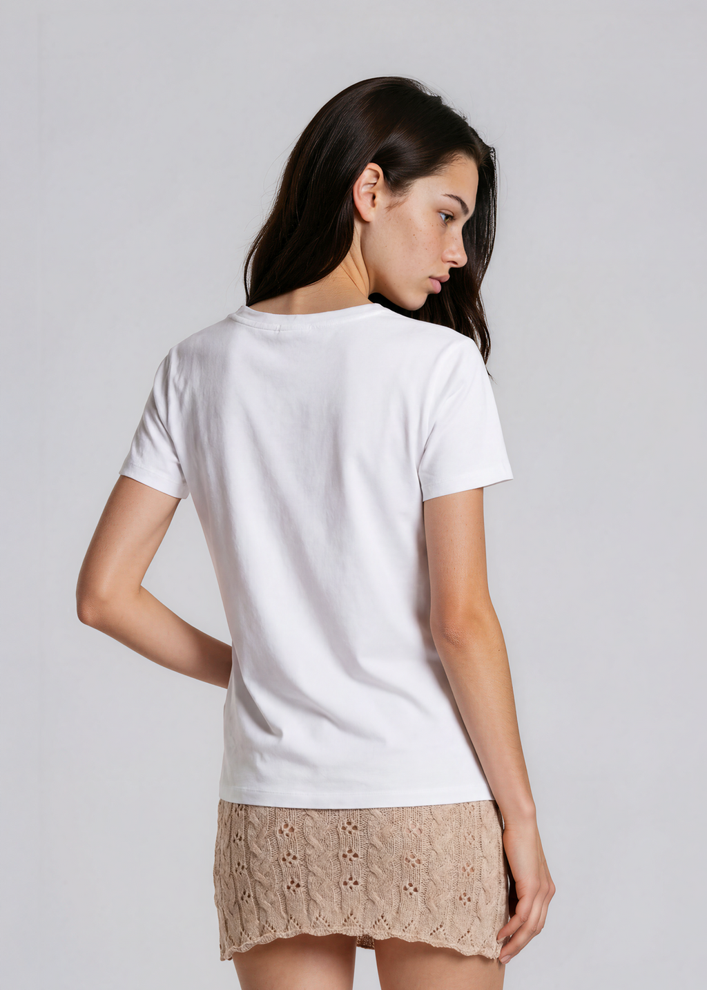Valentino Tan Crochet Mini Skirt