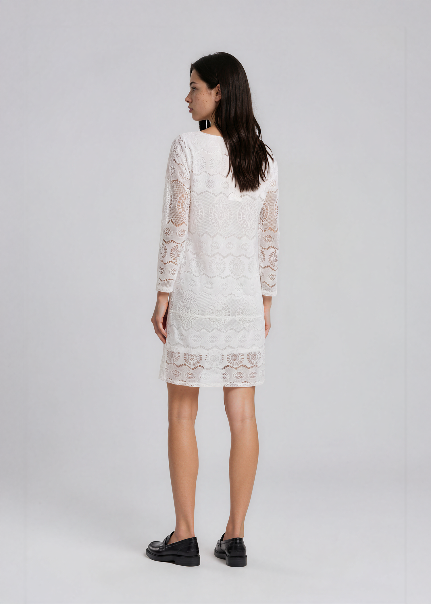 Ralph Lauren White Crochet Long Sleeve Mini Dress