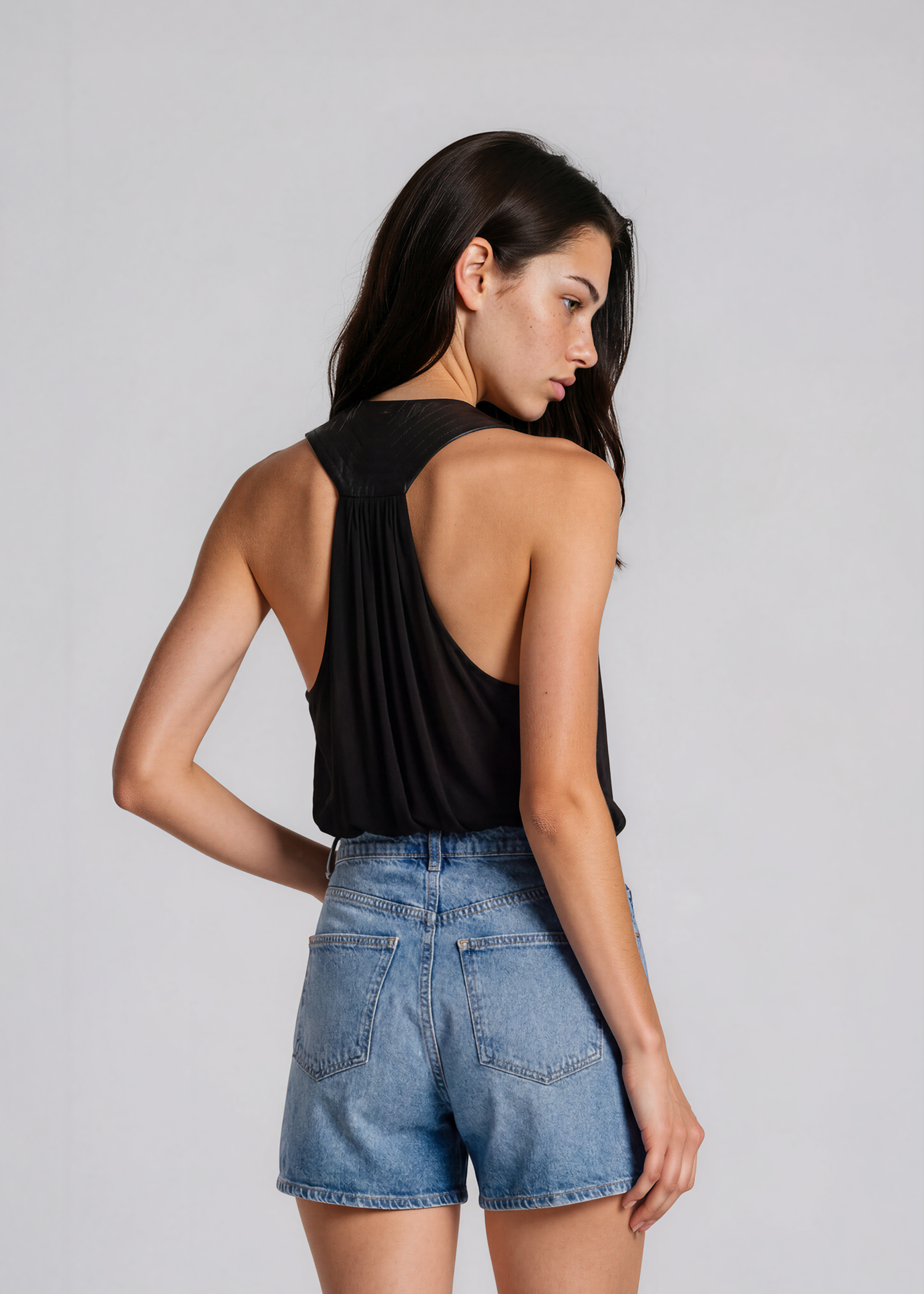 Yigal Azrouel Black Cowl Neck Tank
