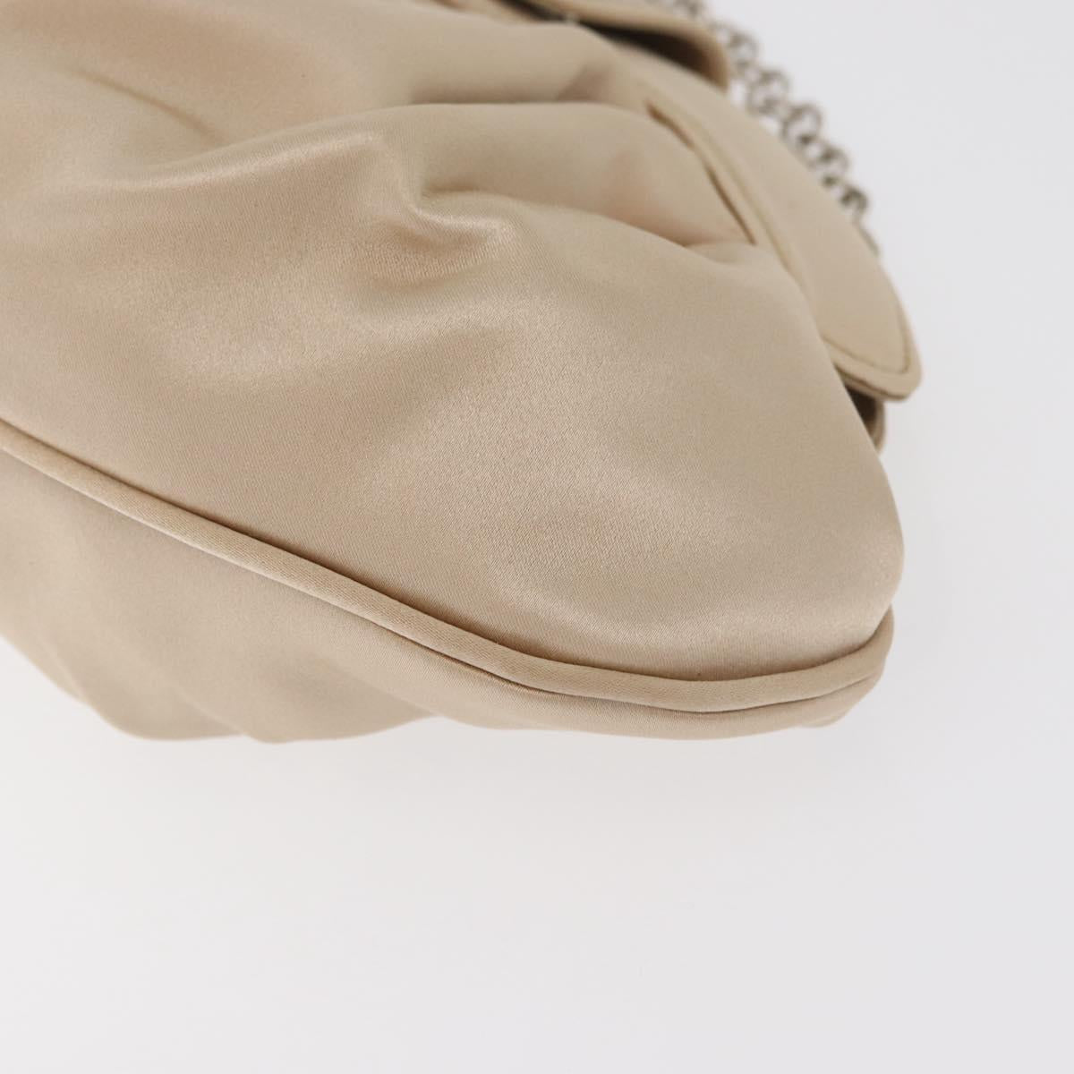 Ferragamo Beige Satin Evening Handbag
