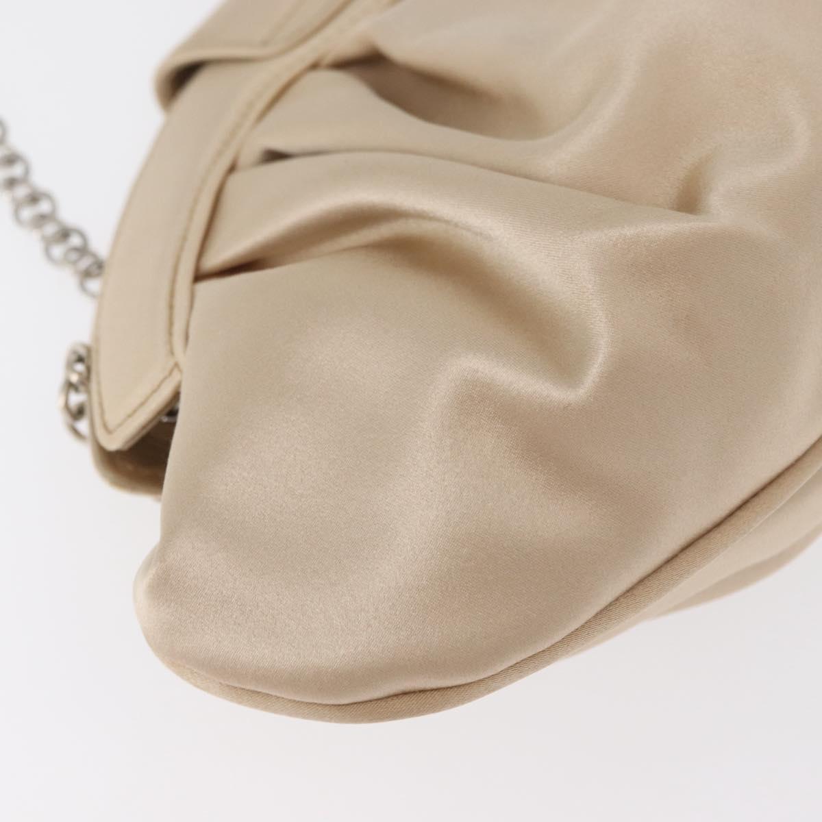 Ferragamo Beige Satin Evening Handbag