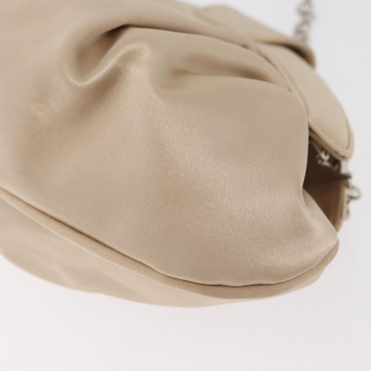 Ferragamo Beige Satin Evening Handbag