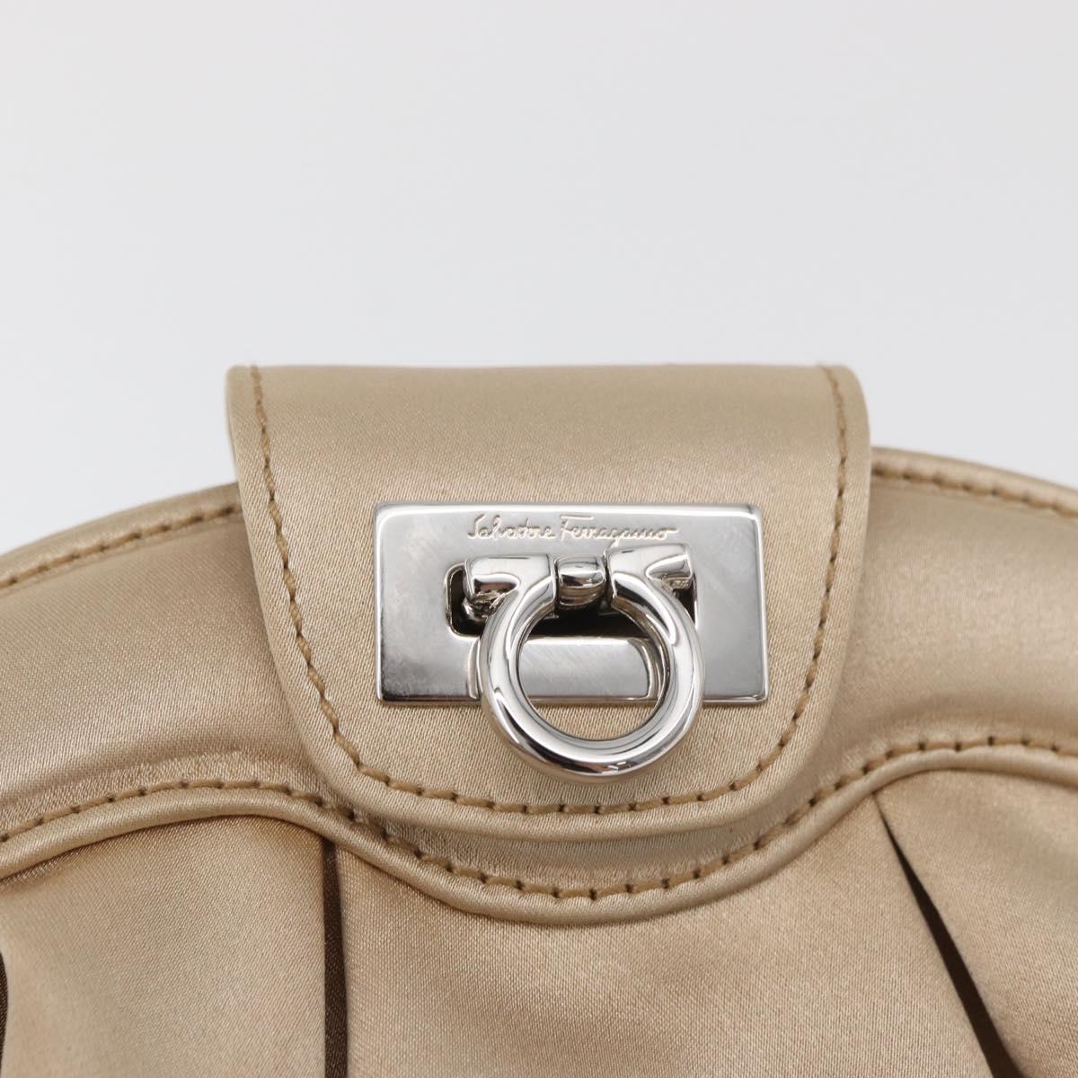 Ferragamo Beige Satin Evening Handbag