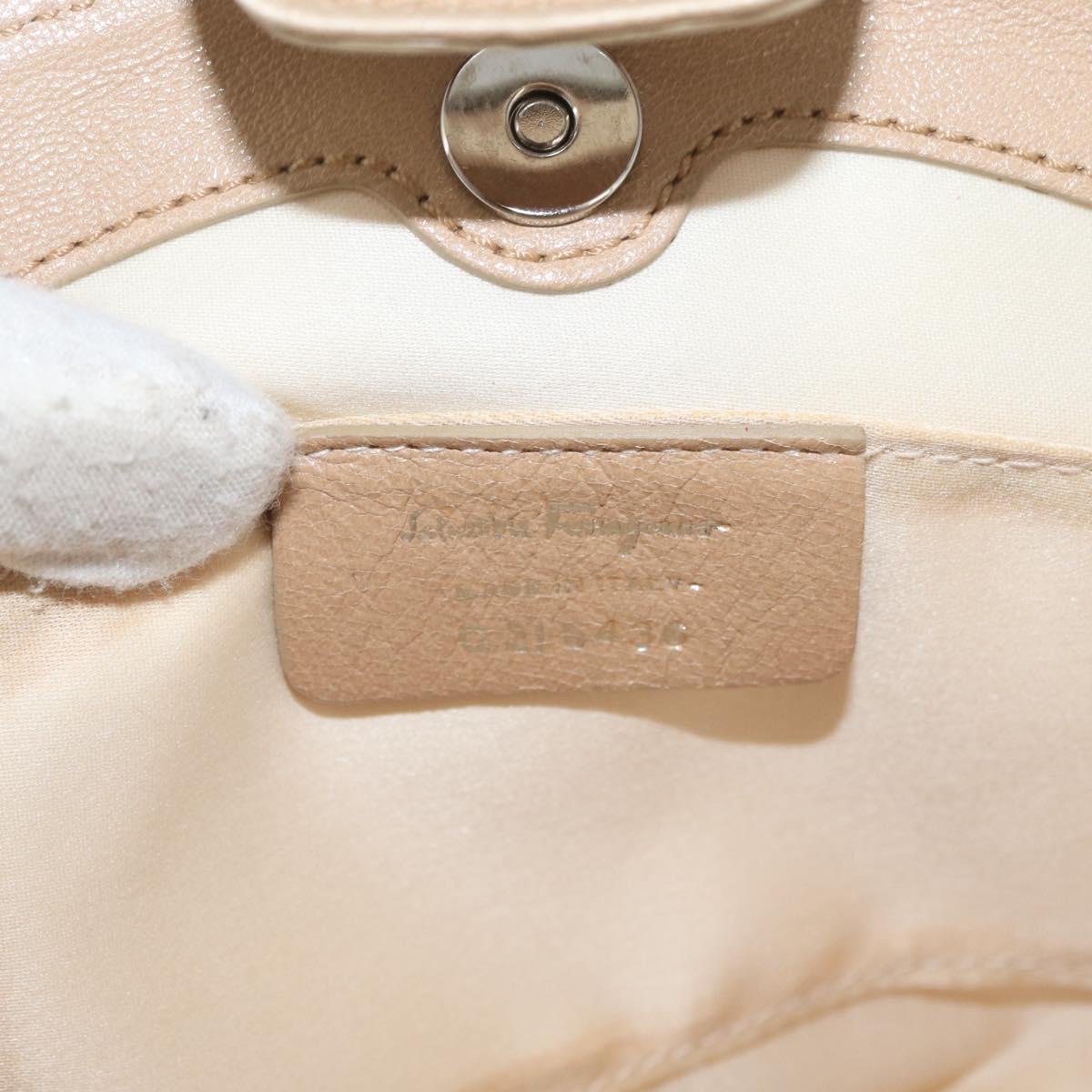 Ferragamo Beige Satin Evening Handbag