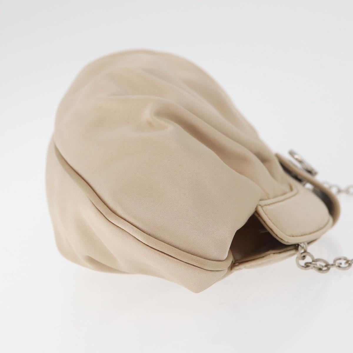 Ferragamo Beige Satin Evening Handbag