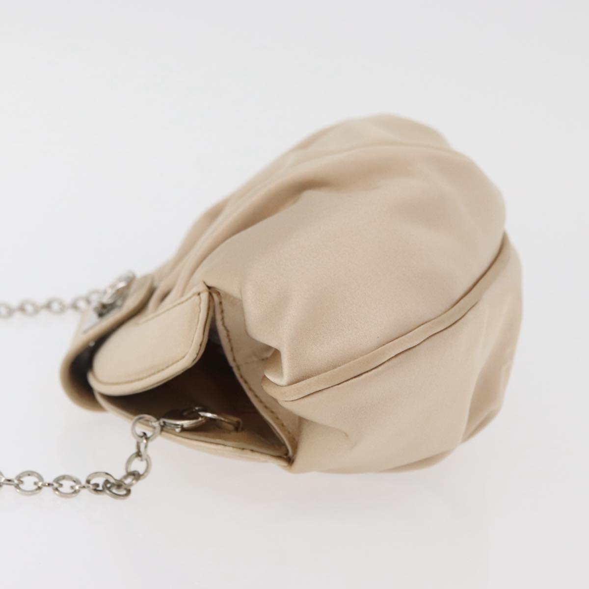Ferragamo Beige Satin Evening Handbag