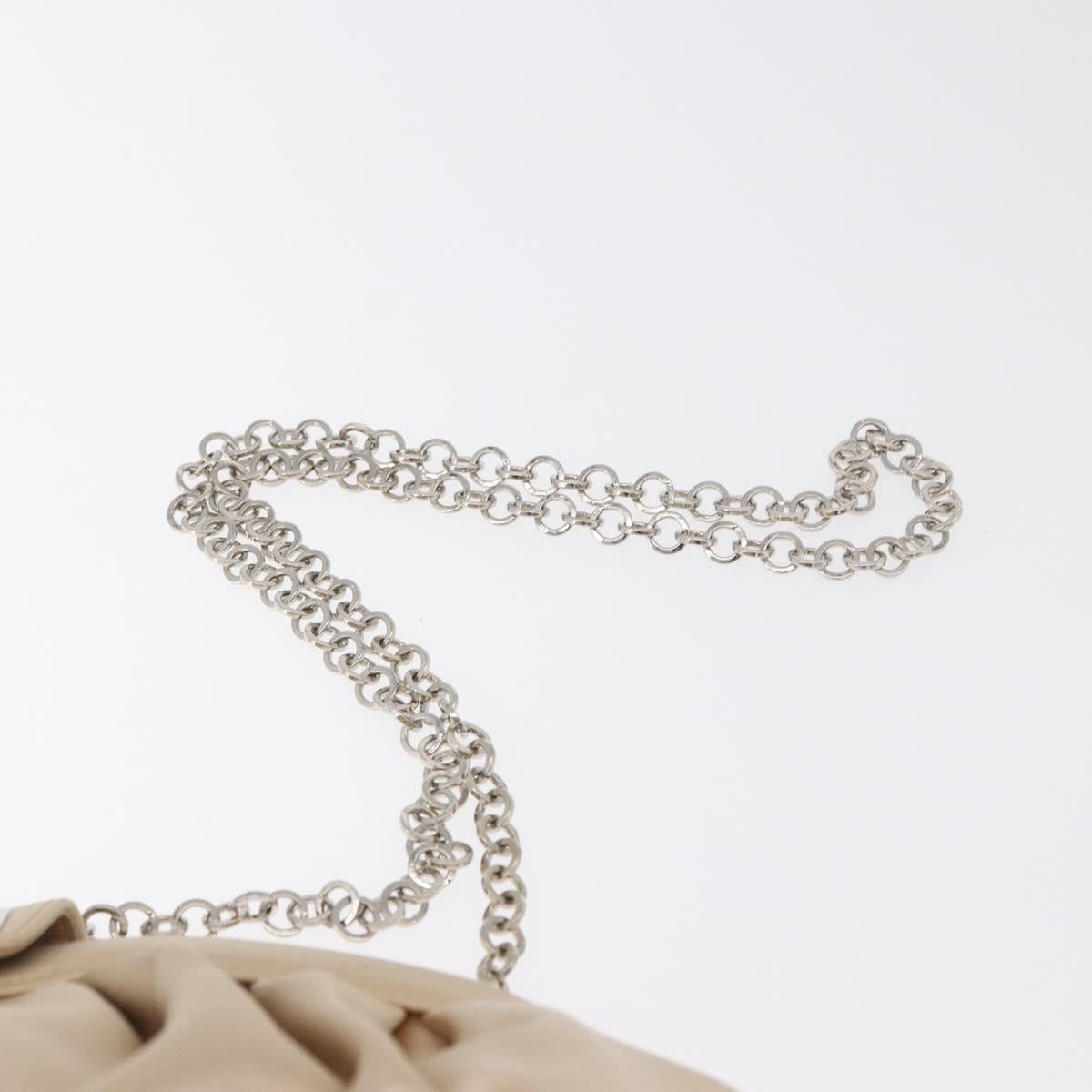 Ferragamo Beige Satin Evening Handbag