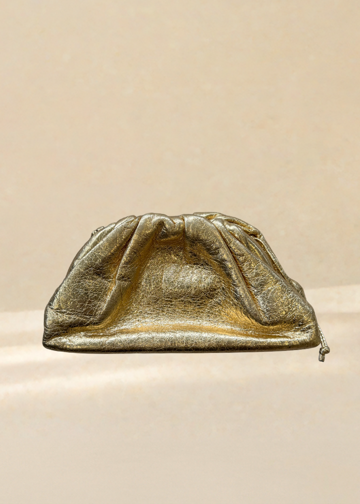 Bottega Veneta Gold Clutch