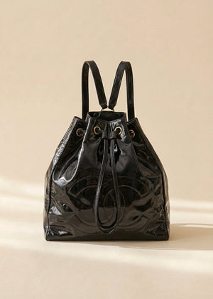 Chanel Black Patent Backpack