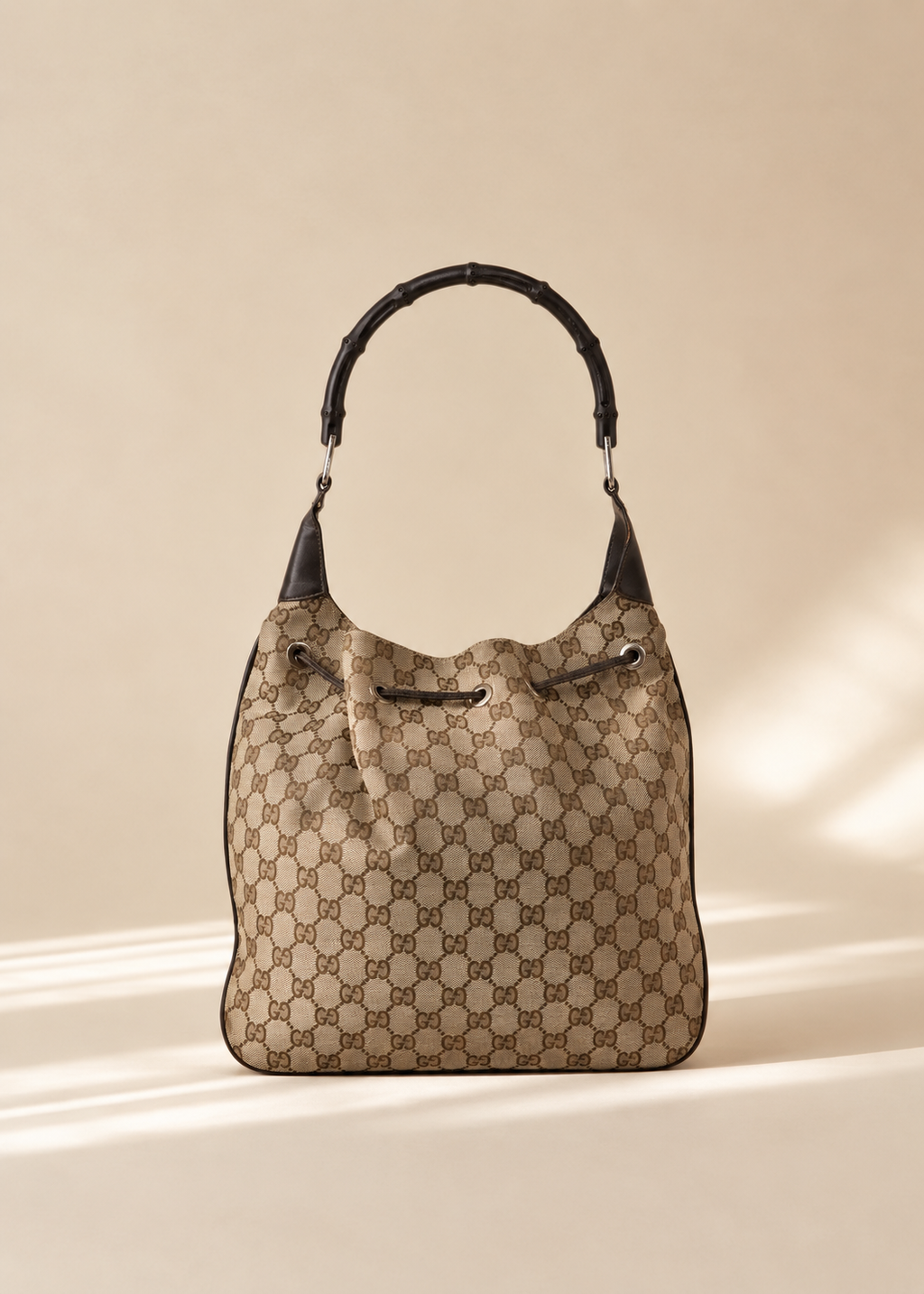 Gucci Brown Canvas Bucket Bag