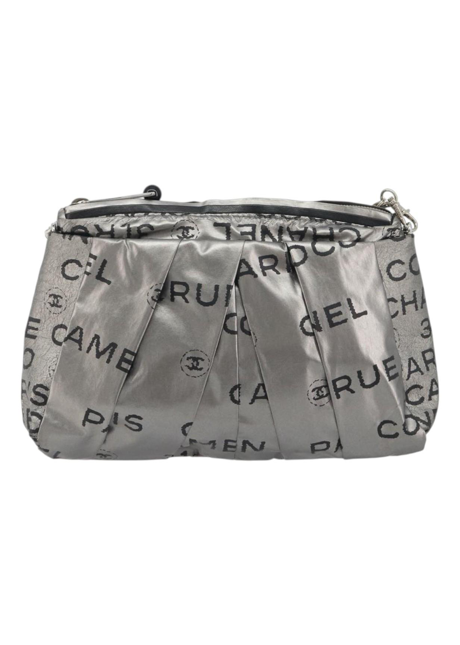 Chanel Silver Spellout Crossbody