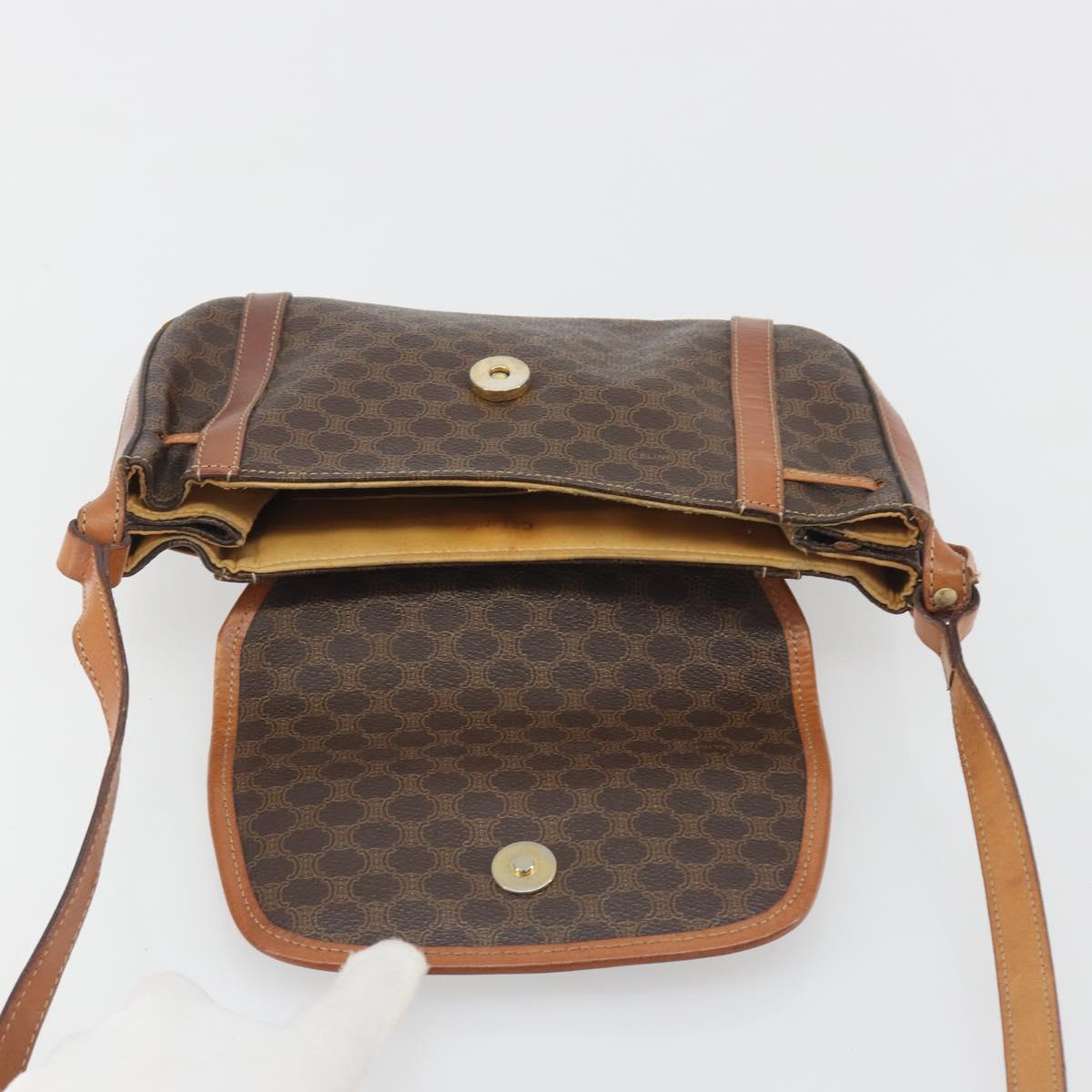 Celine Dark Brown Macadam Crossbody