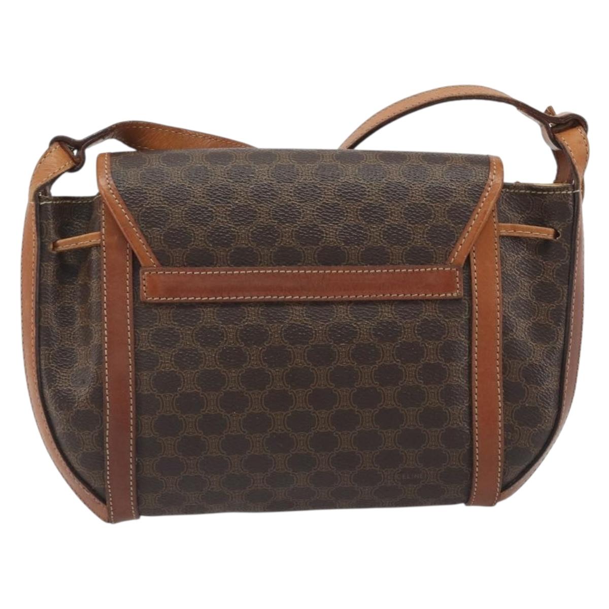 Celine Dark Brown Macadam Crossbody