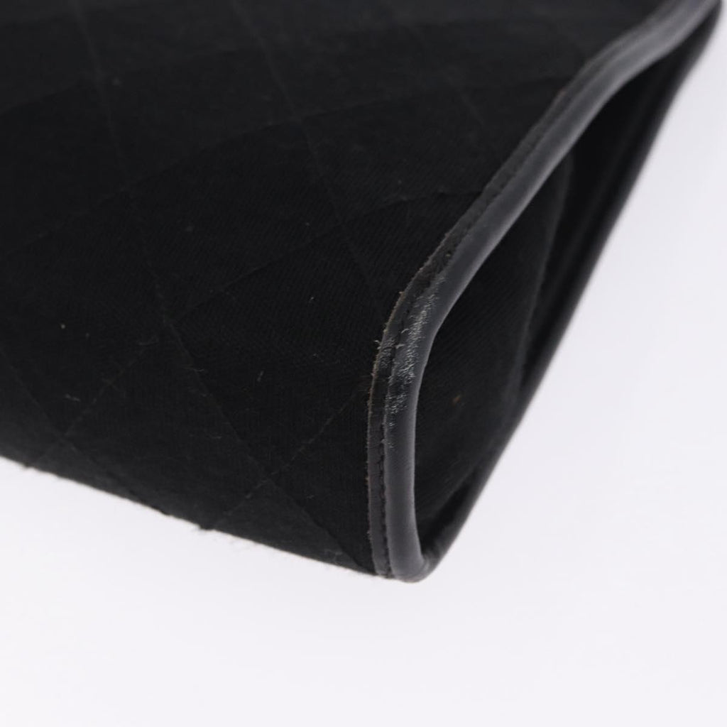 Chanel Black Cotton Clutch