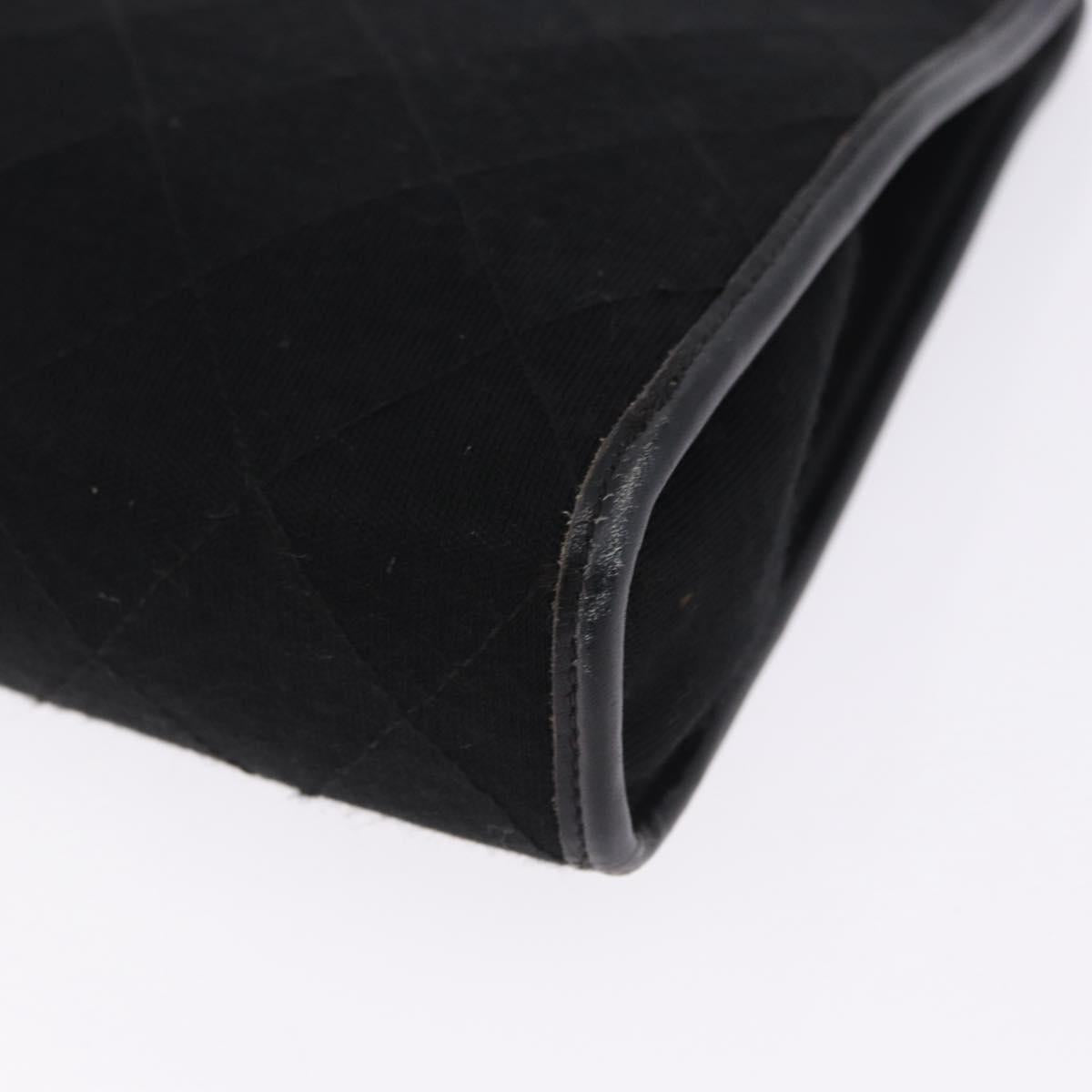 Chanel Black Cotton Clutch