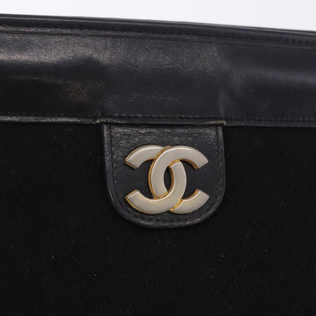 Chanel Black Cotton Clutch
