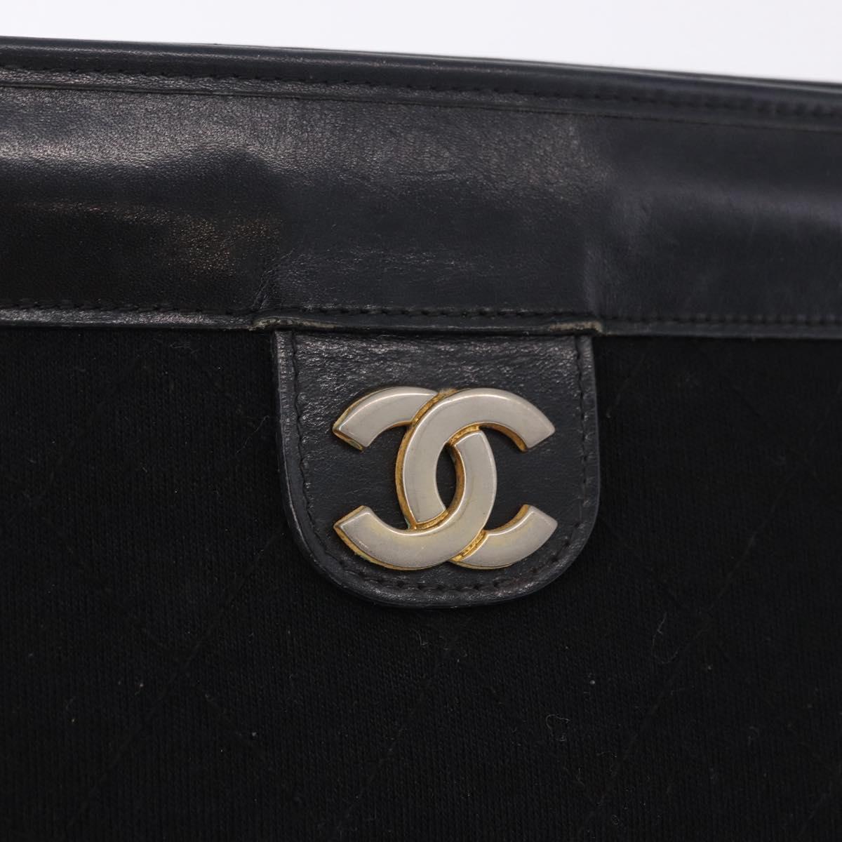 Chanel Black Cotton Clutch