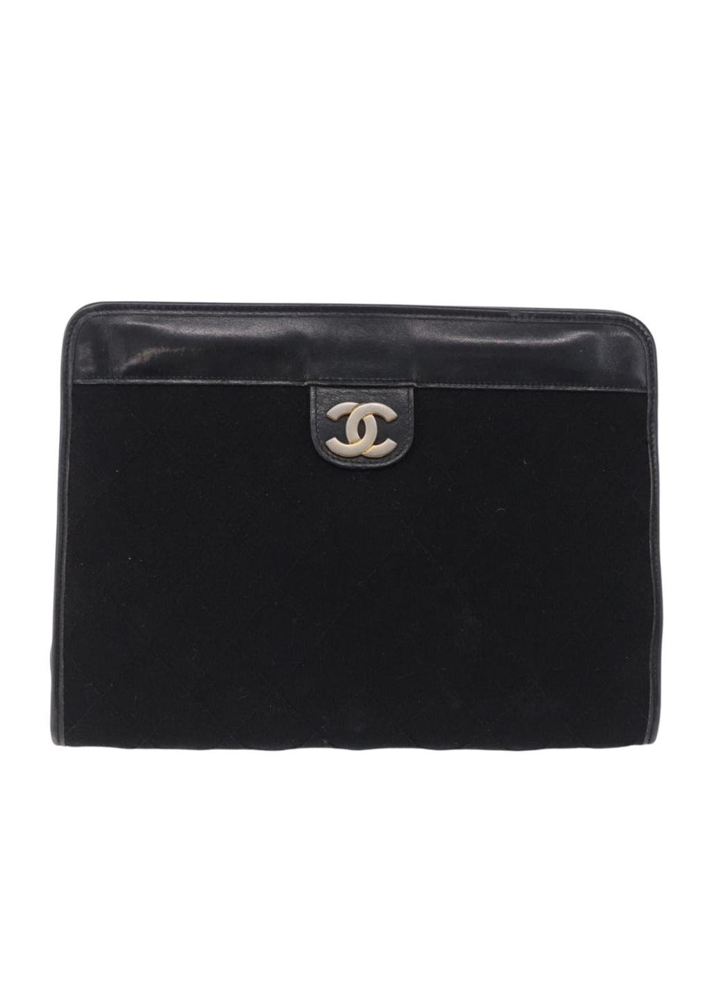 Chanel Black Cotton Clutch